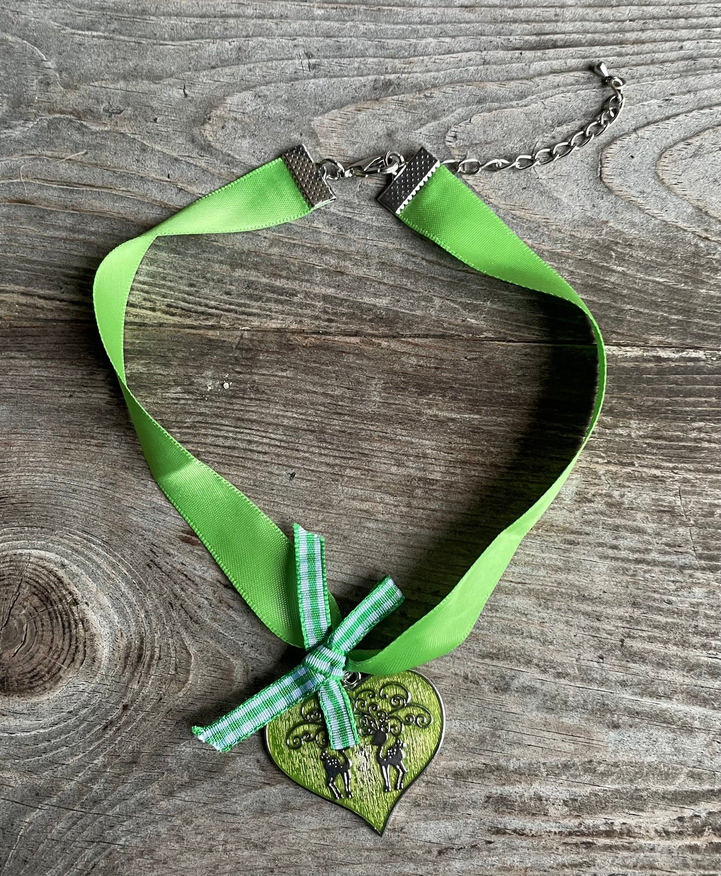 Trachten Kette Kropfband, Krüger, Satin Herz,versch. Farben Kette Krüger