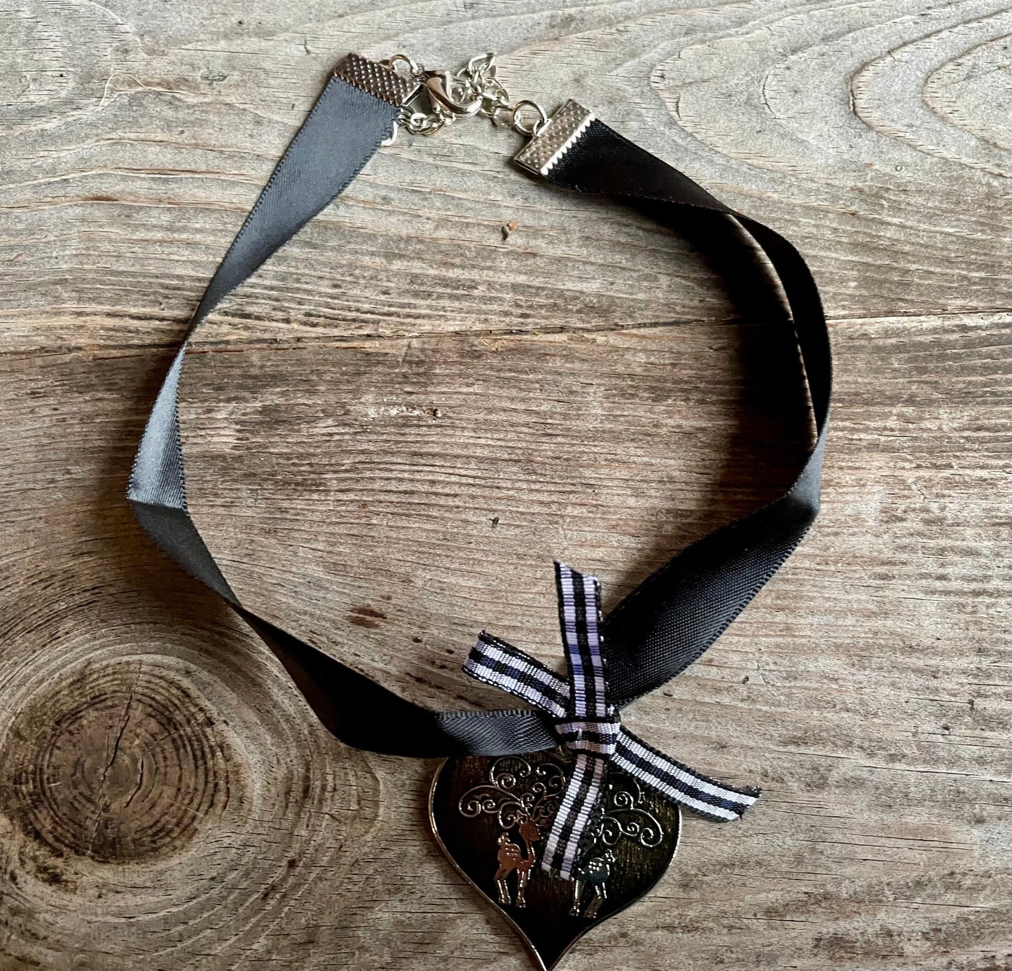 Trachten Kette Kropfband, Krüger, Satin Herz,versch. Farben Kette Krüger