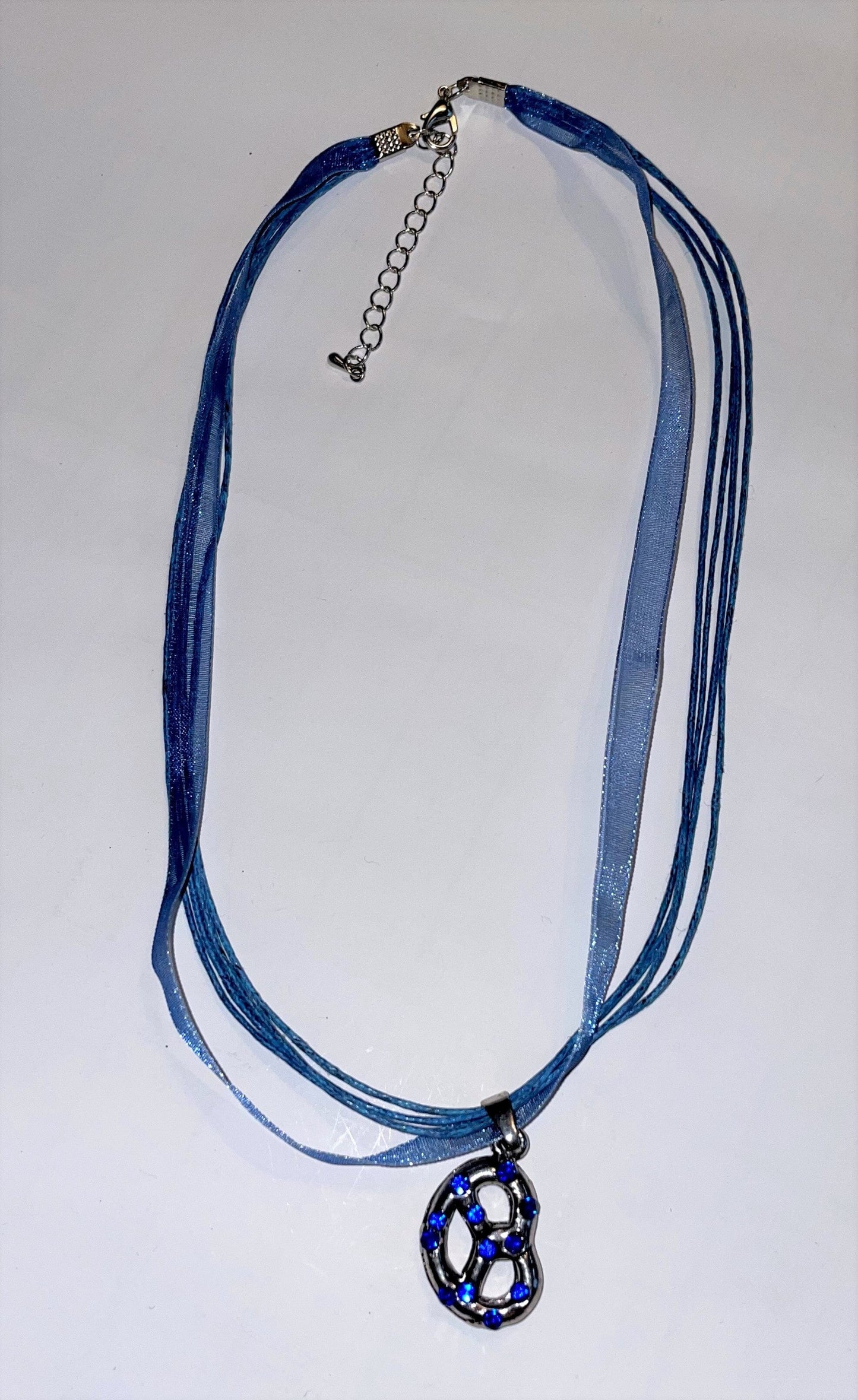 Trachten Kette mit Breze und Strass, verschiedene Farben Kette Alpenfunkeln dunkelblau