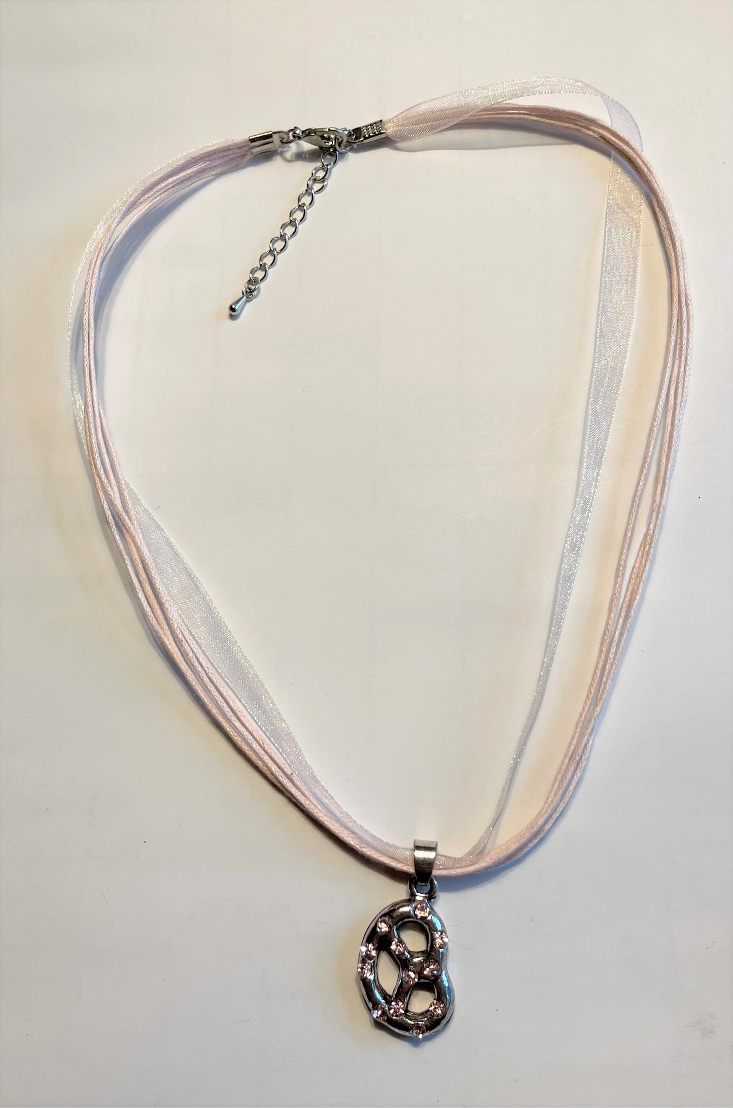Trachten Kette mit Breze und Strass, verschiedene Farben Kette Alpenfunkeln rosa