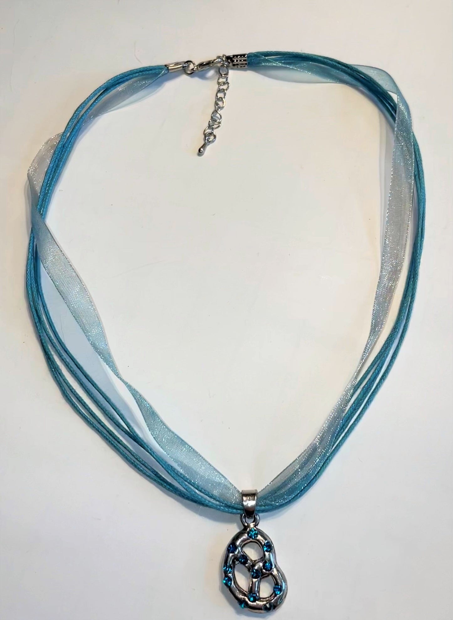 Trachten Kette mit Breze und Strass, verschiedene Farben Kette Alpenfunkeln türkis