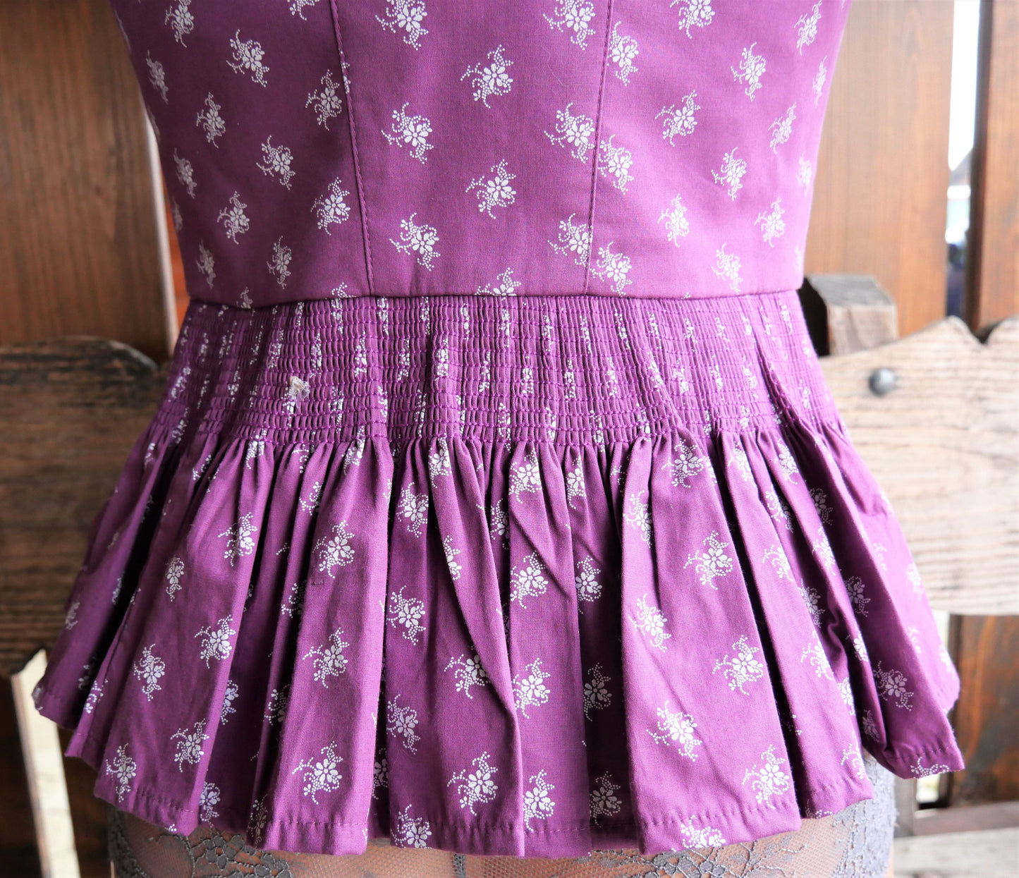 Trachten Mieder, Spencer, Almsach, Lori Baumwolle, lila Mieder Almsach