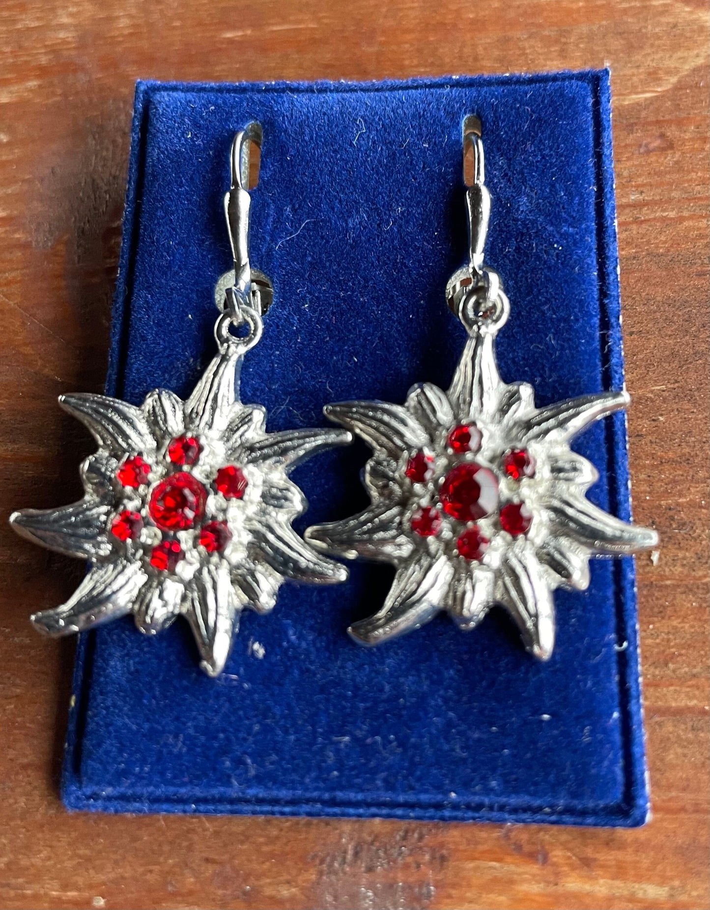 Trachten Ohrringe, Ohrhänger Edelweiß, Swarovski verschiedene Farben Ohrringe Pfronten Schmuck