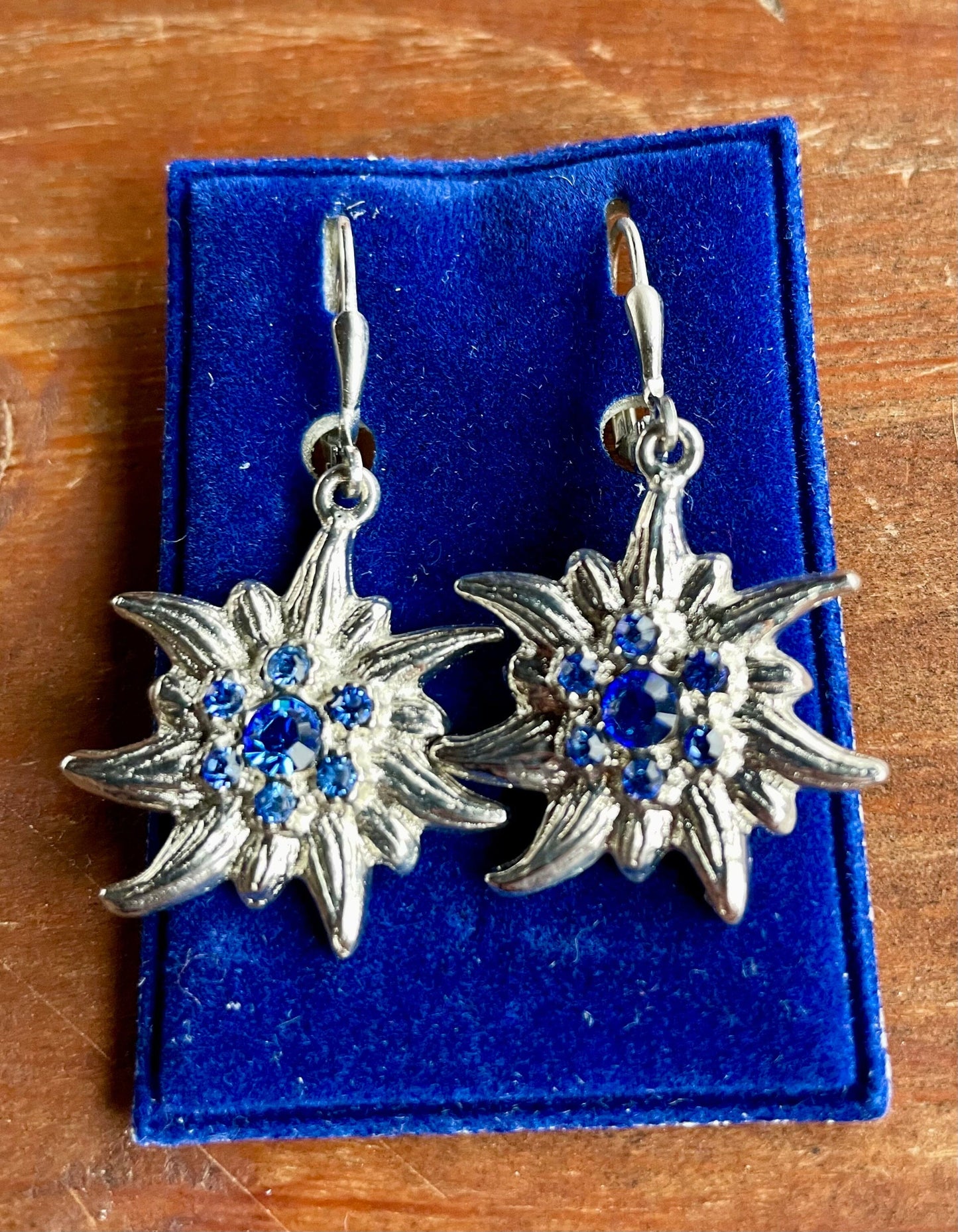 Trachten Ohrringe, Ohrhänger Edelweiß, Swarovski verschiedene Farben Ohrringe Pfronten Schmuck