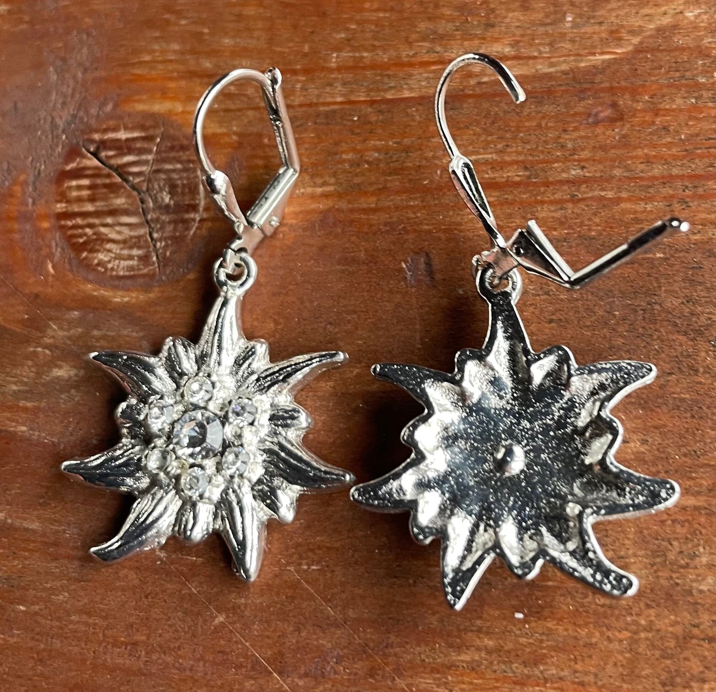 Trachten Ohrringe, Ohrhänger Edelweiß, Swarovski verschiedene Farben Ohrringe Pfronten Schmuck