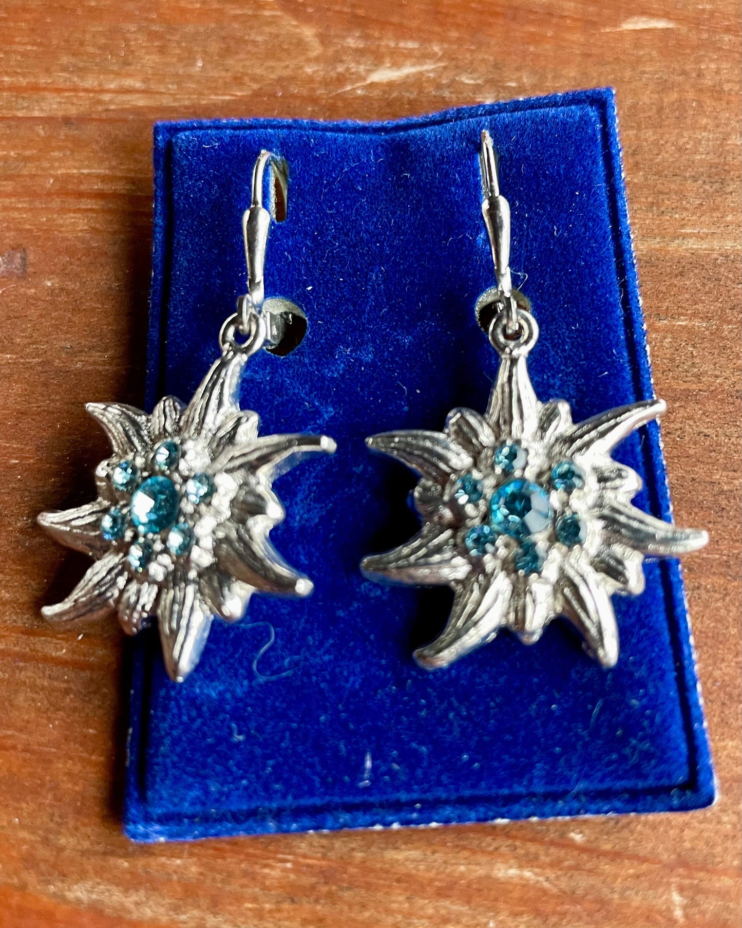 Trachten Ohrringe, Ohrhänger Edelweiß, Swarovski verschiedene Farben Ohrringe Pfronten Schmuck