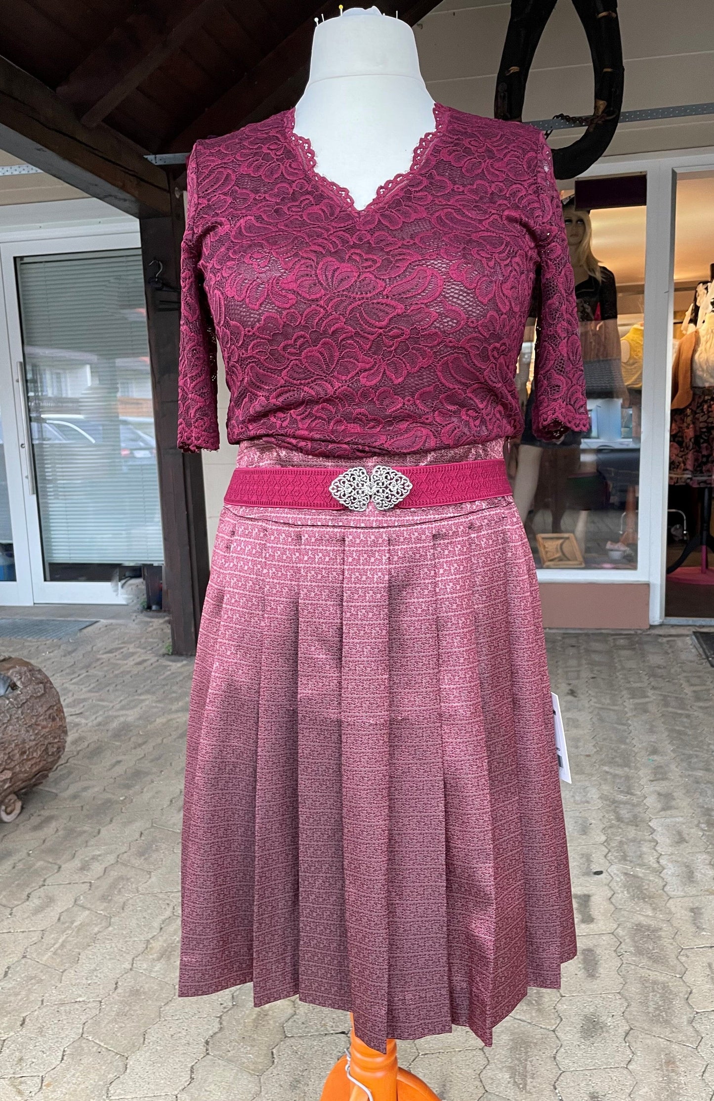 Trachten Rock Midi 60 cm, Alicia, dunkelrot, Spieth & Wensky Rock Spieth & Wensky