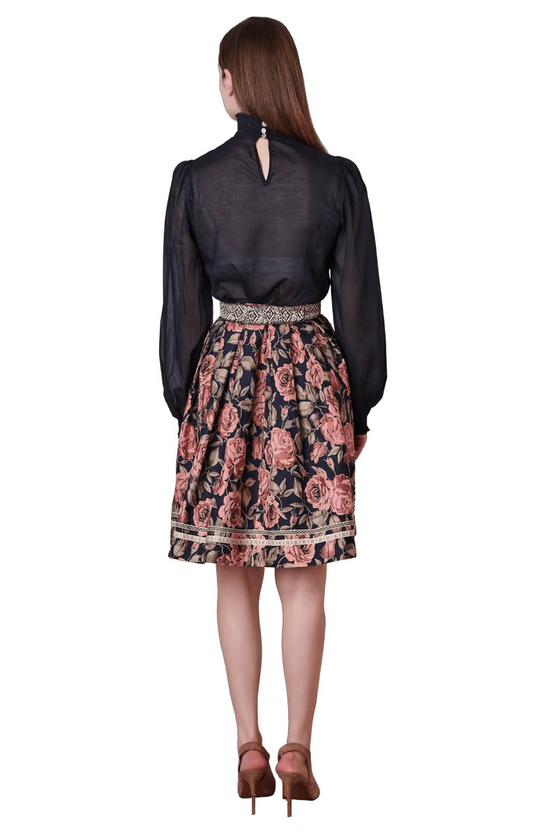 Trachten Rock Midi, Casey marine, rosa Krüger Collections 60 cm Rock Krüger