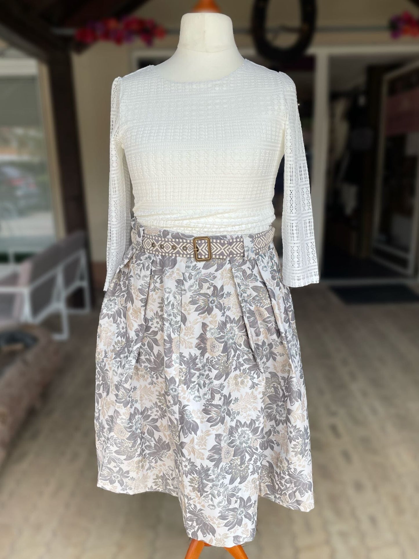 Trachten Rock Midi, Catelyn, silber, grau Krüger Collections 65 cm Rock Krüger