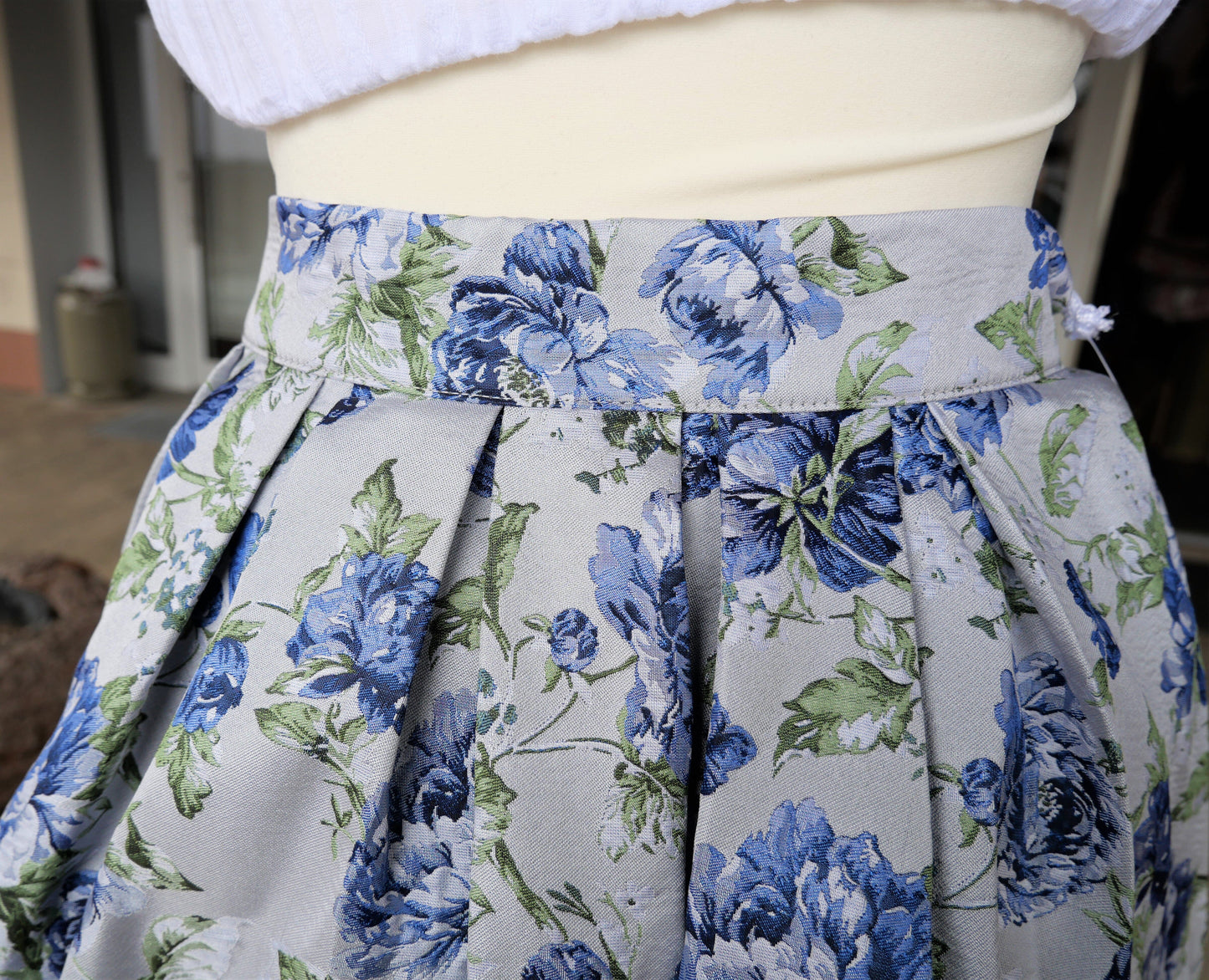 Trachten Rock Midi, Isalie, Blau, grau, Krüger Rock Krüger