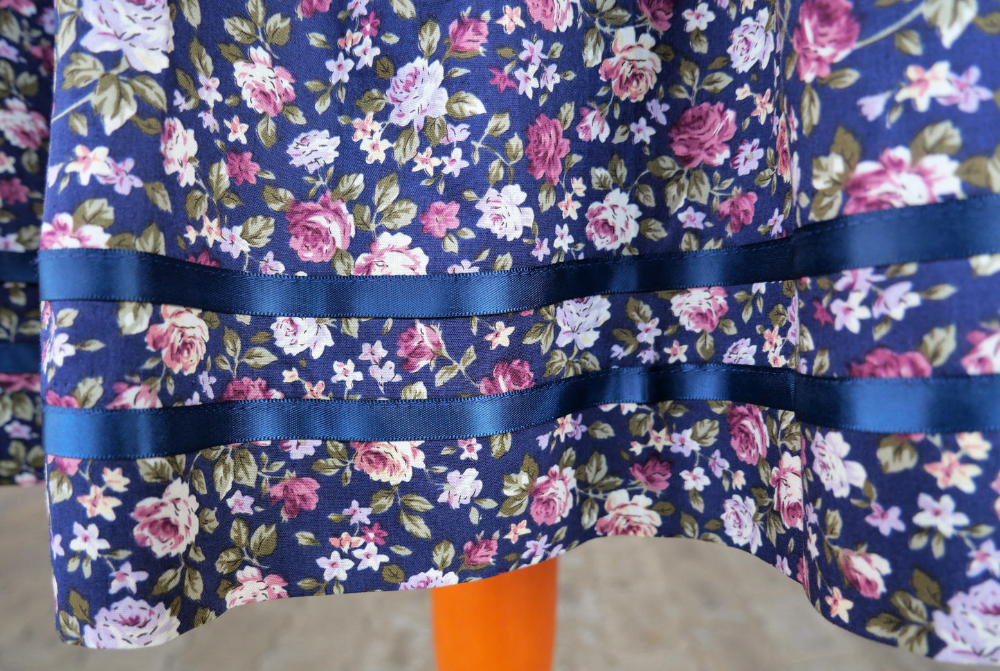 Trachten Rock Midi, September, geblümt, dunkelblau, Spieth & Wensky Rock Spieth & Wensky