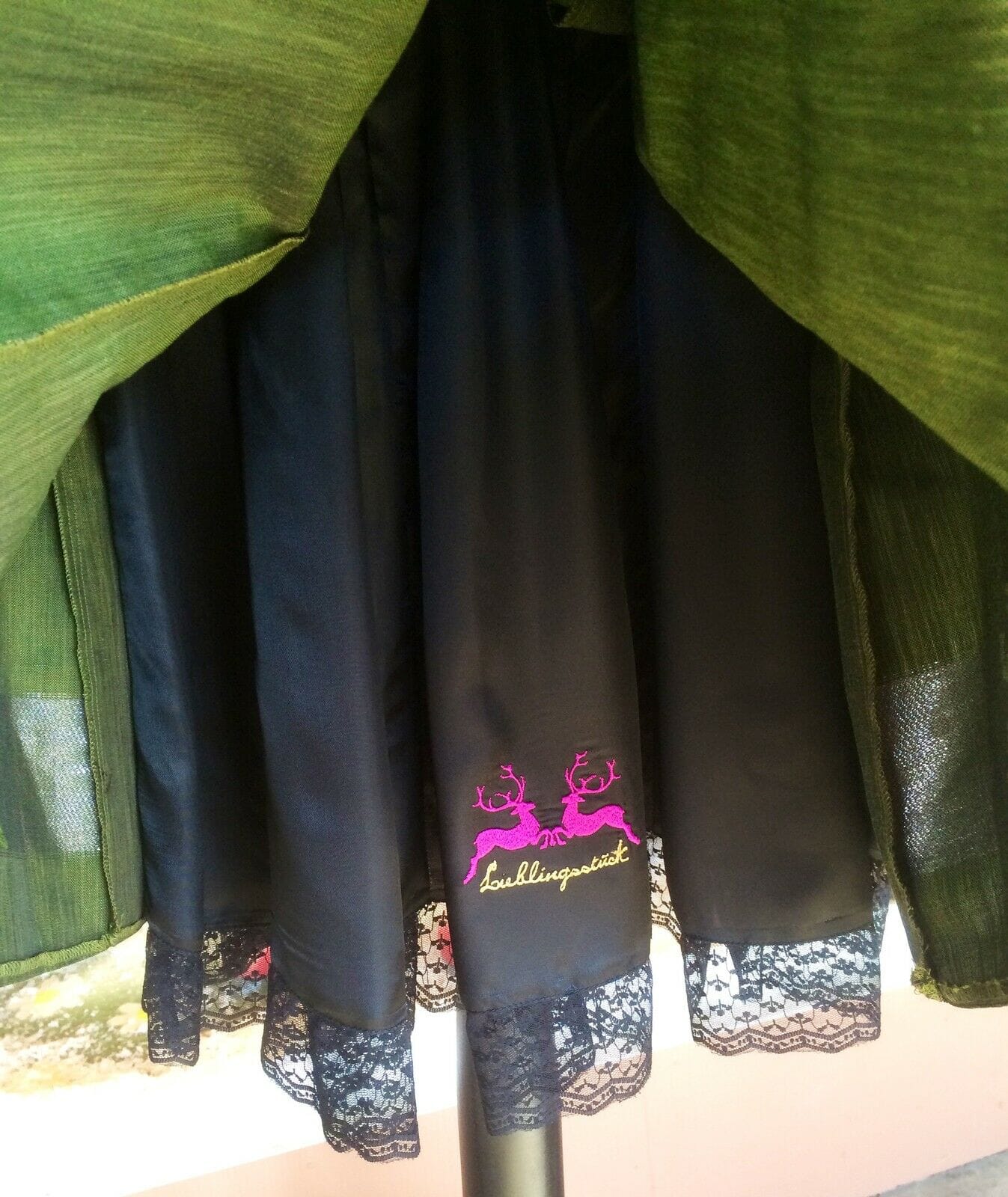 Trachten Rock Wiesnkönig, grün, Hirsch, Midi Rock Wiesnkönig