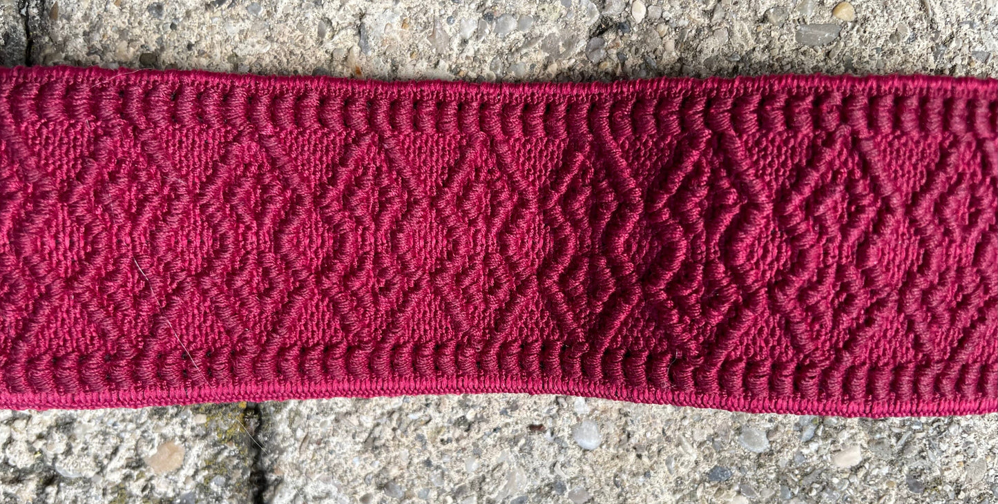 Trachten Stretch Gürtel, bordeaux, rot, silber, 4 cm Gürtel Eigenmarke
