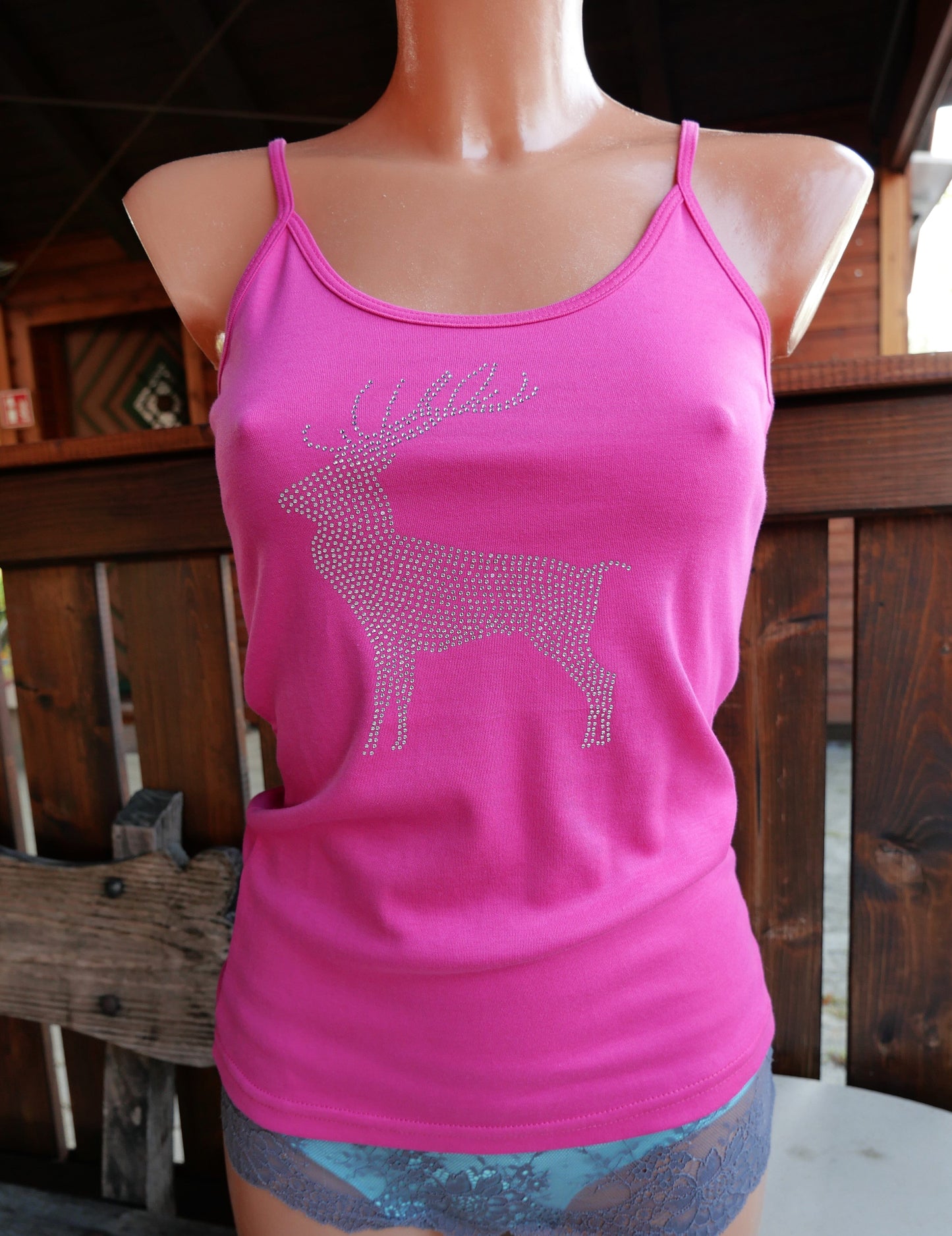 Trachten T-Shirt, Träger Top, Tu Felix Austria, Pink, Hirsch Shirt Tu Felix Autria