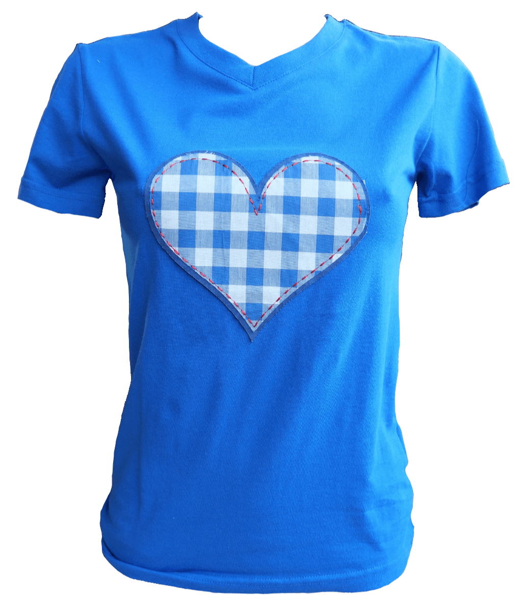 Trachten T-Shirt, Tu Felix Austria, Blau, Herz, kariert Shirt Tu Felix Autria