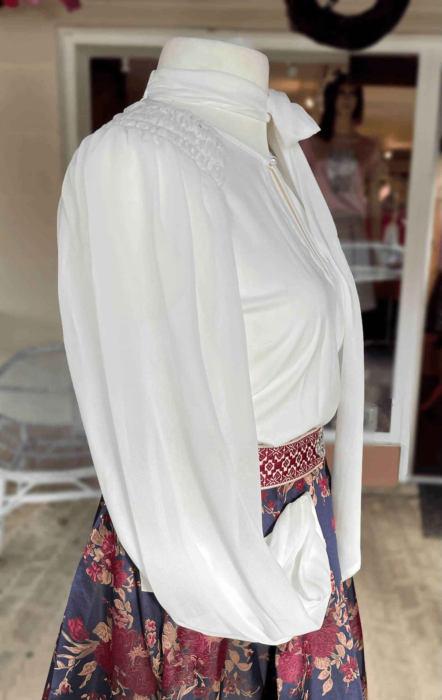 Trachtenbluse, Krüger Collections, Langarm, Beatrice, ecru Bluse Krüger