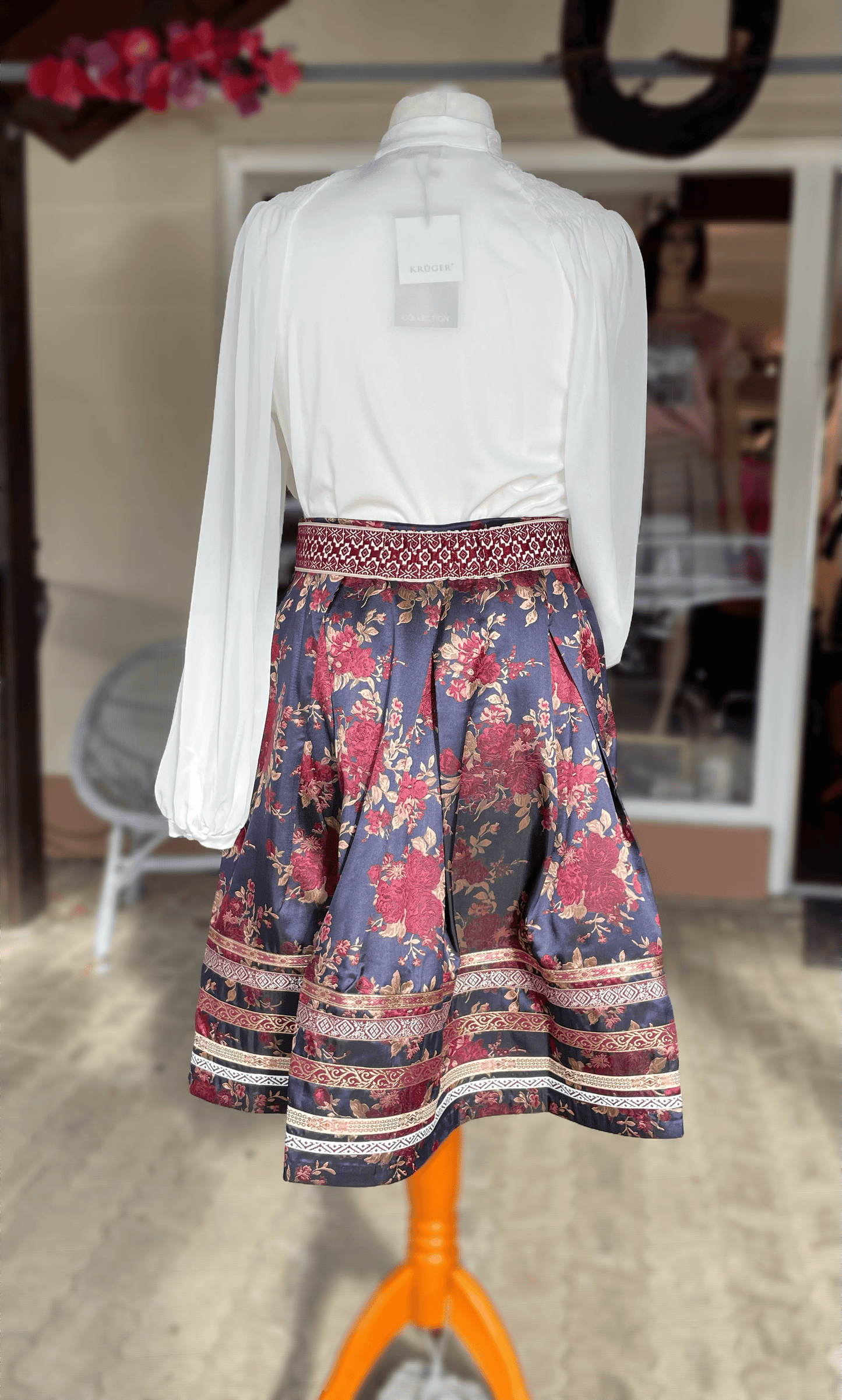 Trachtenbluse, Krüger Collections, Langarm, Beatrice, ecru Bluse Krüger