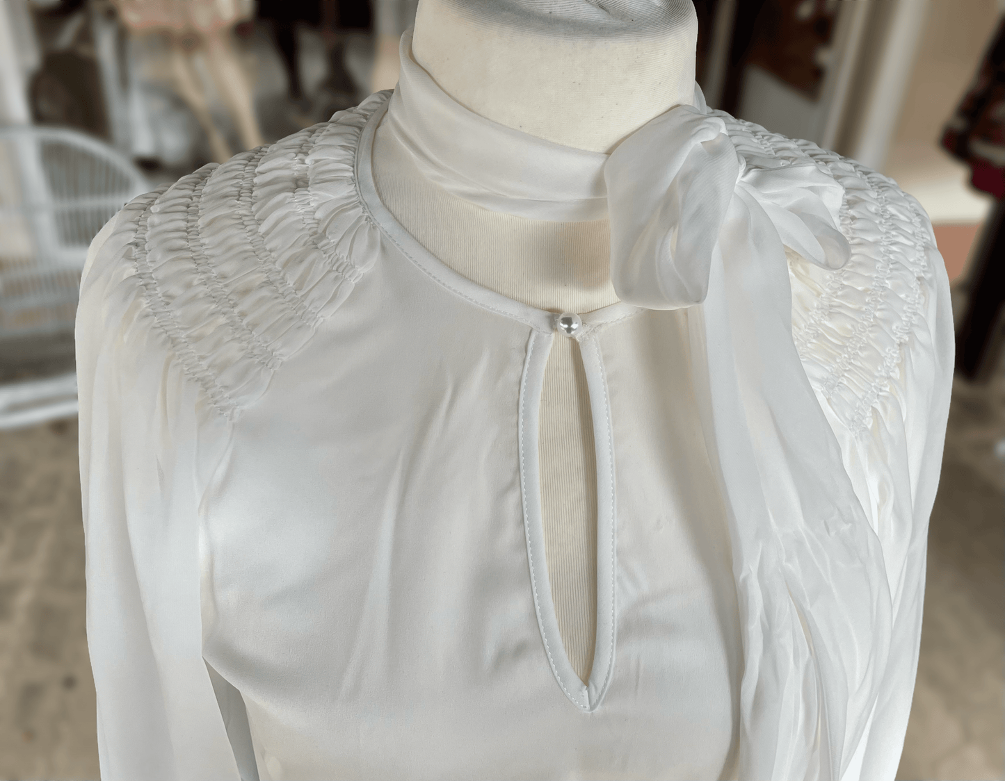 Trachtenbluse, Krüger Collections, Langarm, Beatrice, ecru Bluse Krüger