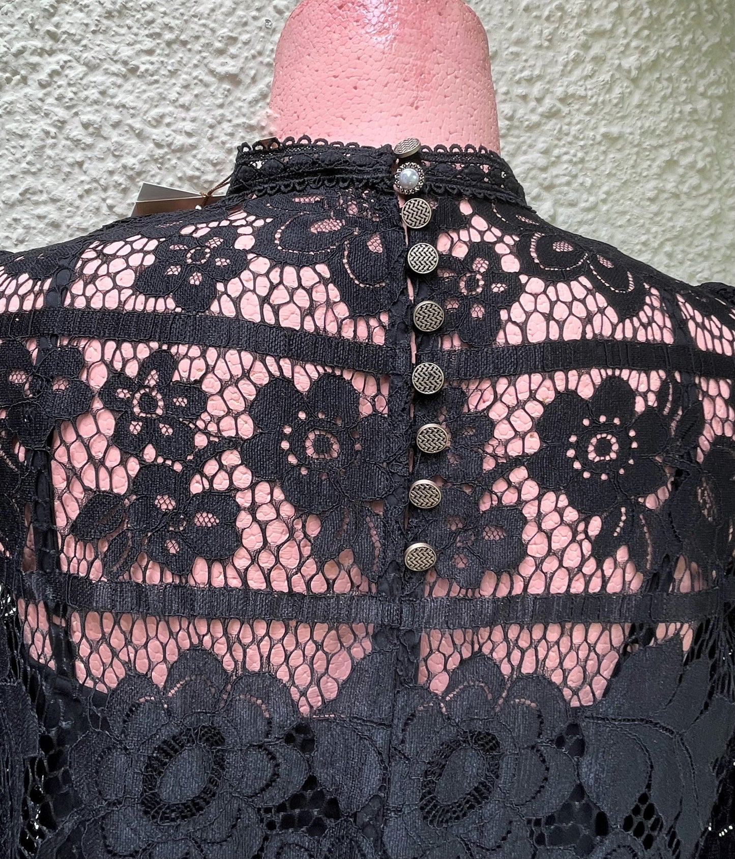 Trachtenbluse, Krüger Collections, Langarm, Spitze, schwarz, Loredina Bluse Krüger