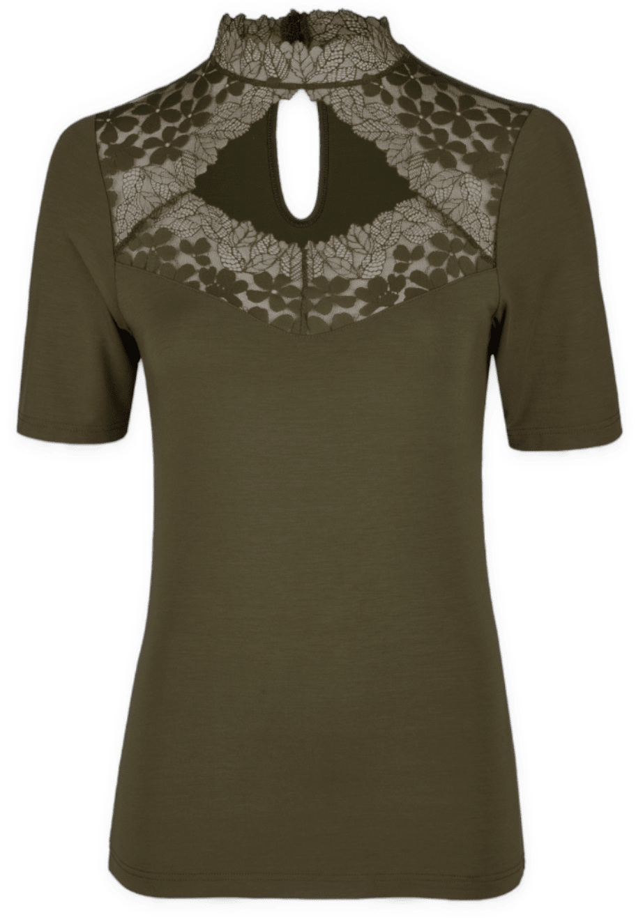 Trachtenbluse, Modal Shirt, Nina von C., moosgrün, hochgeschlossen Shirt Nina von C.