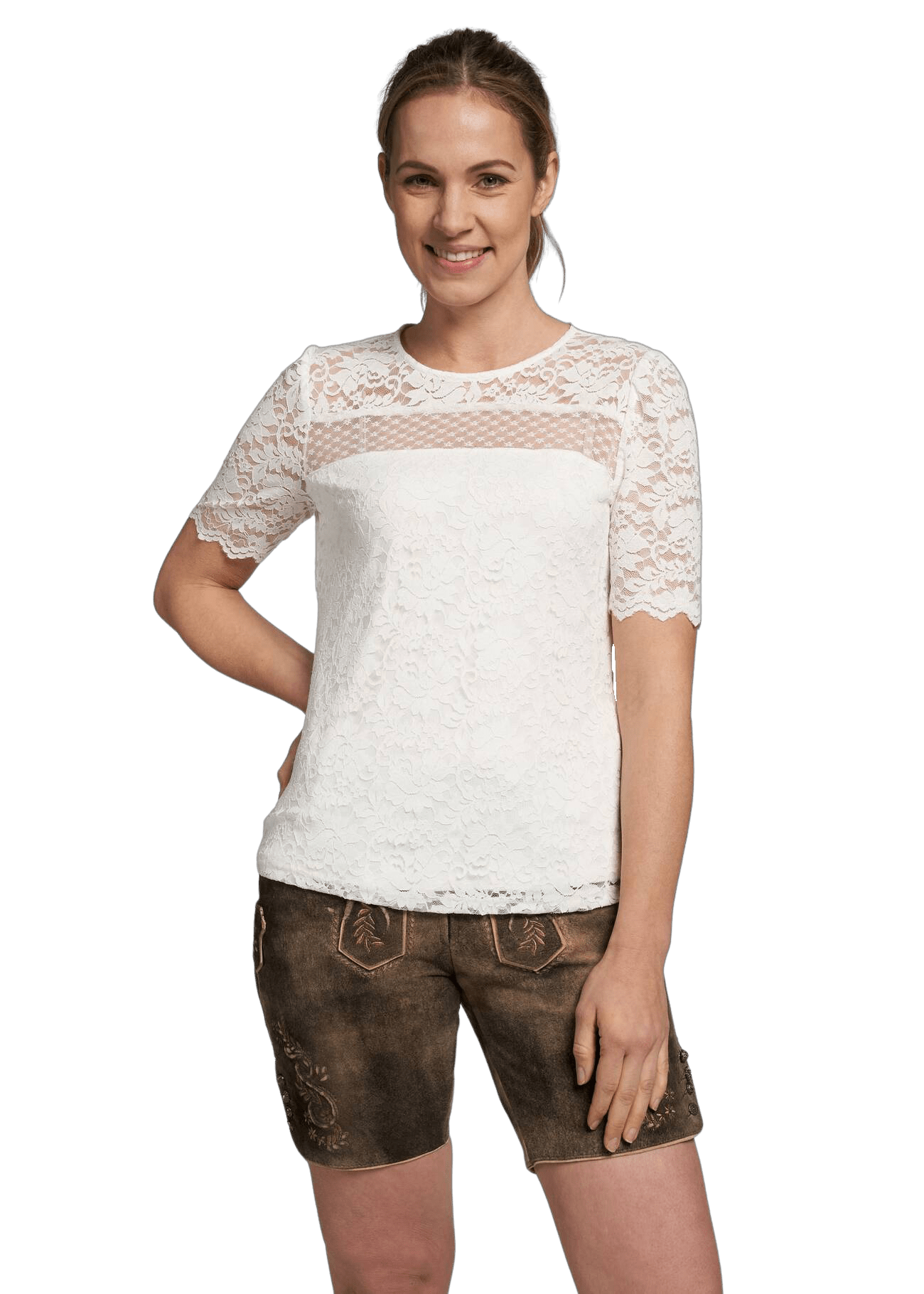 Trachtenbluse, Spieth & Wensky, Alina, Spitze, offwhite Bluse Spieth & Wensky