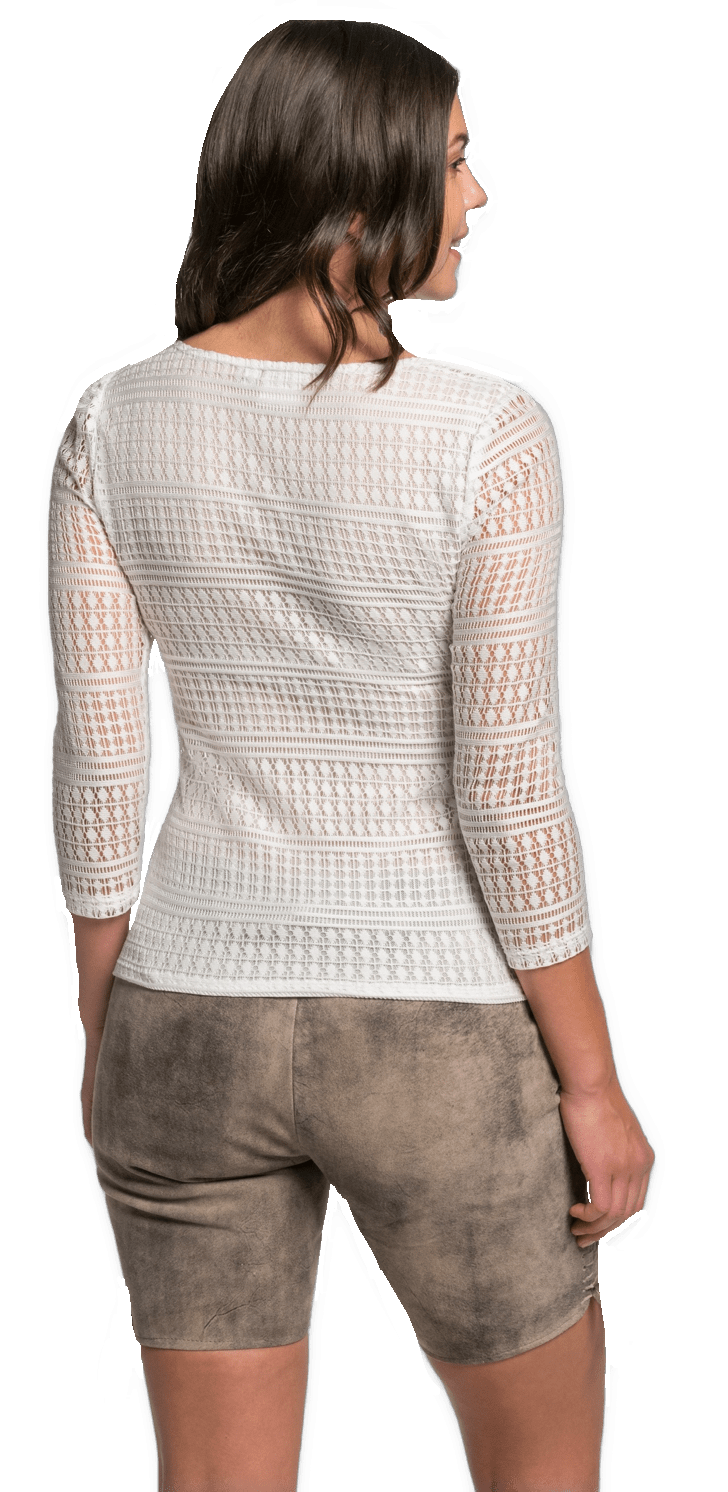 Trachtenbluse Spieth & Wensky Edmea, Spitze, offwhite Bluse Spieth & Wensky