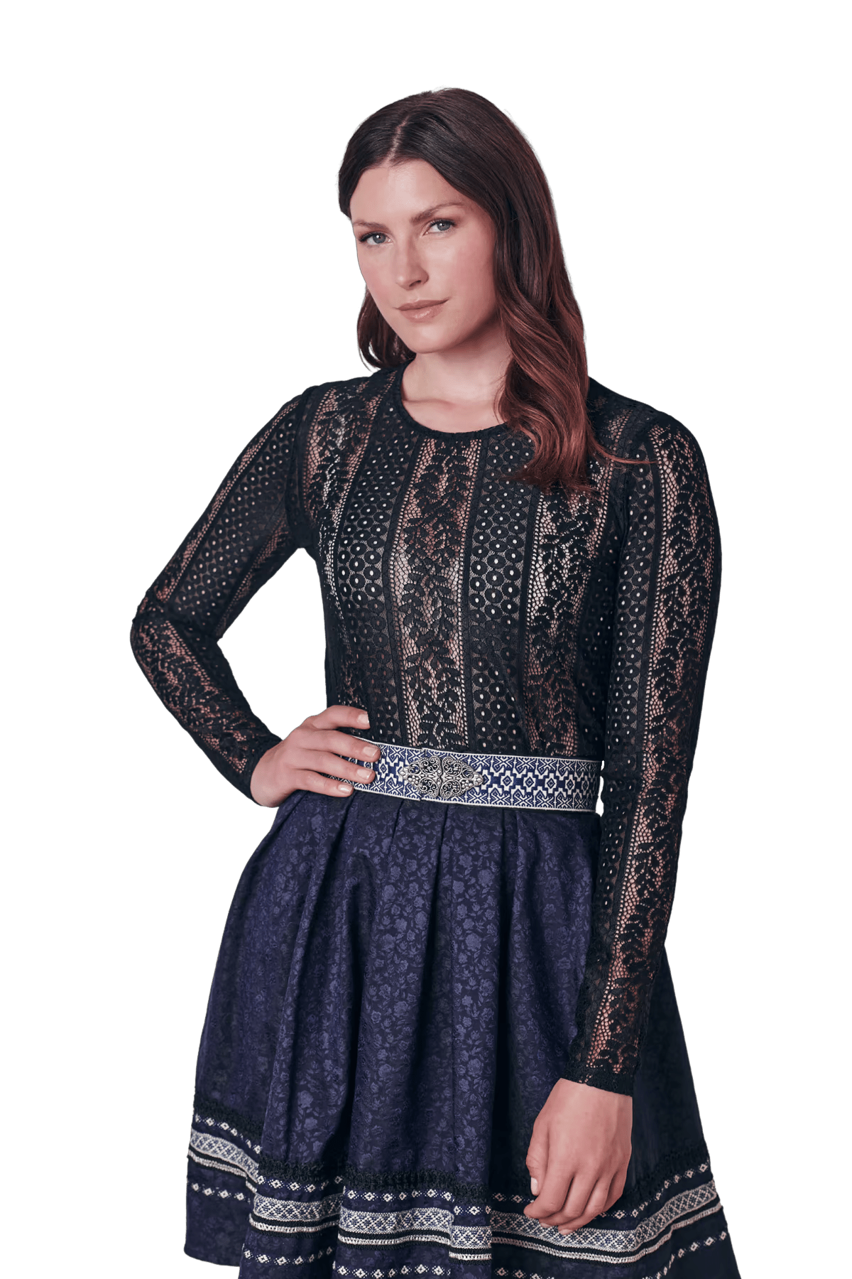 Trachtenbluse, Trachtenbluse, Krüger, schwarz, Cornelia Bluse Krüger