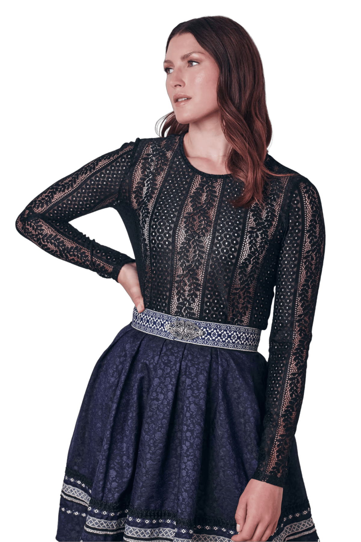 Trachtenbluse, Trachtenbluse, Krüger, schwarz, Cornelia Bluse Krüger
