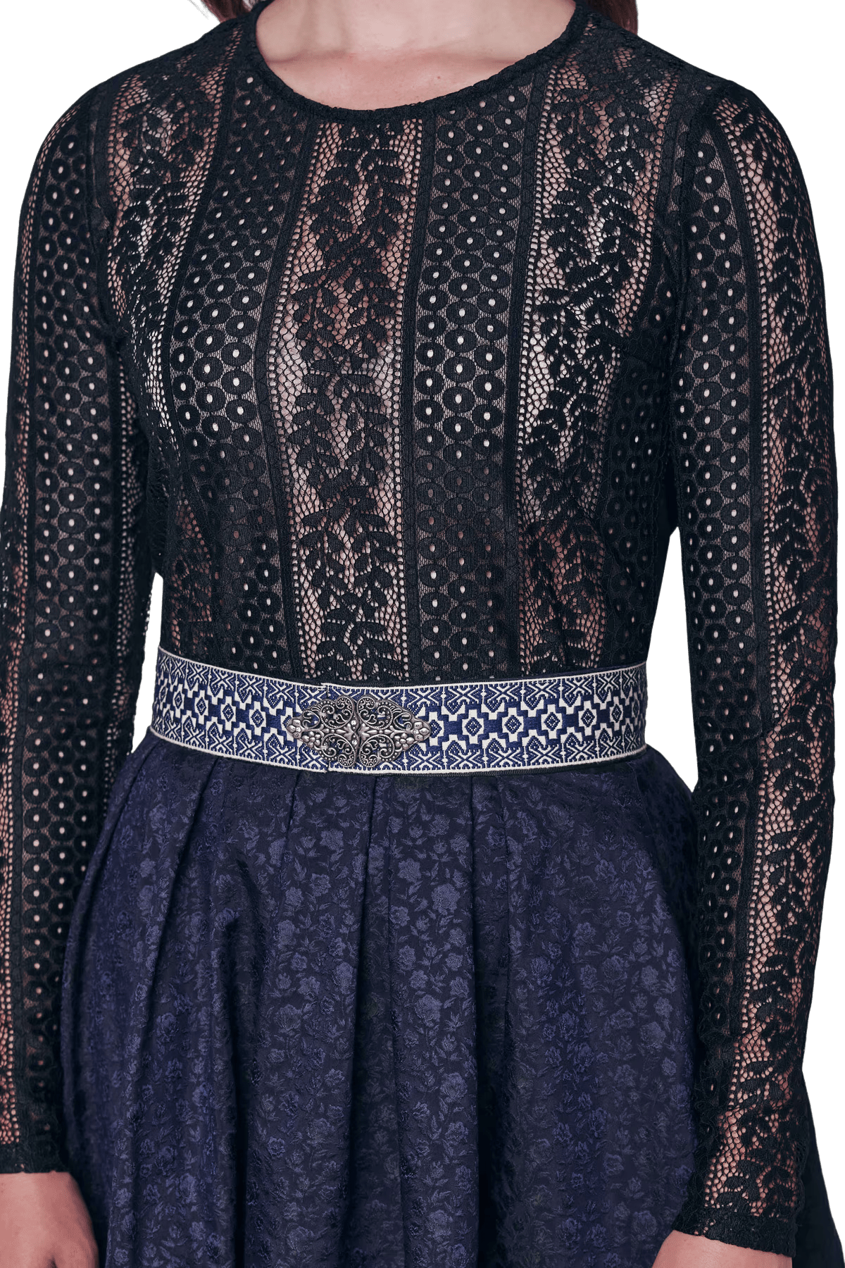 Trachtenbluse, Trachtenbluse, Krüger, schwarz, Cornelia Bluse Krüger