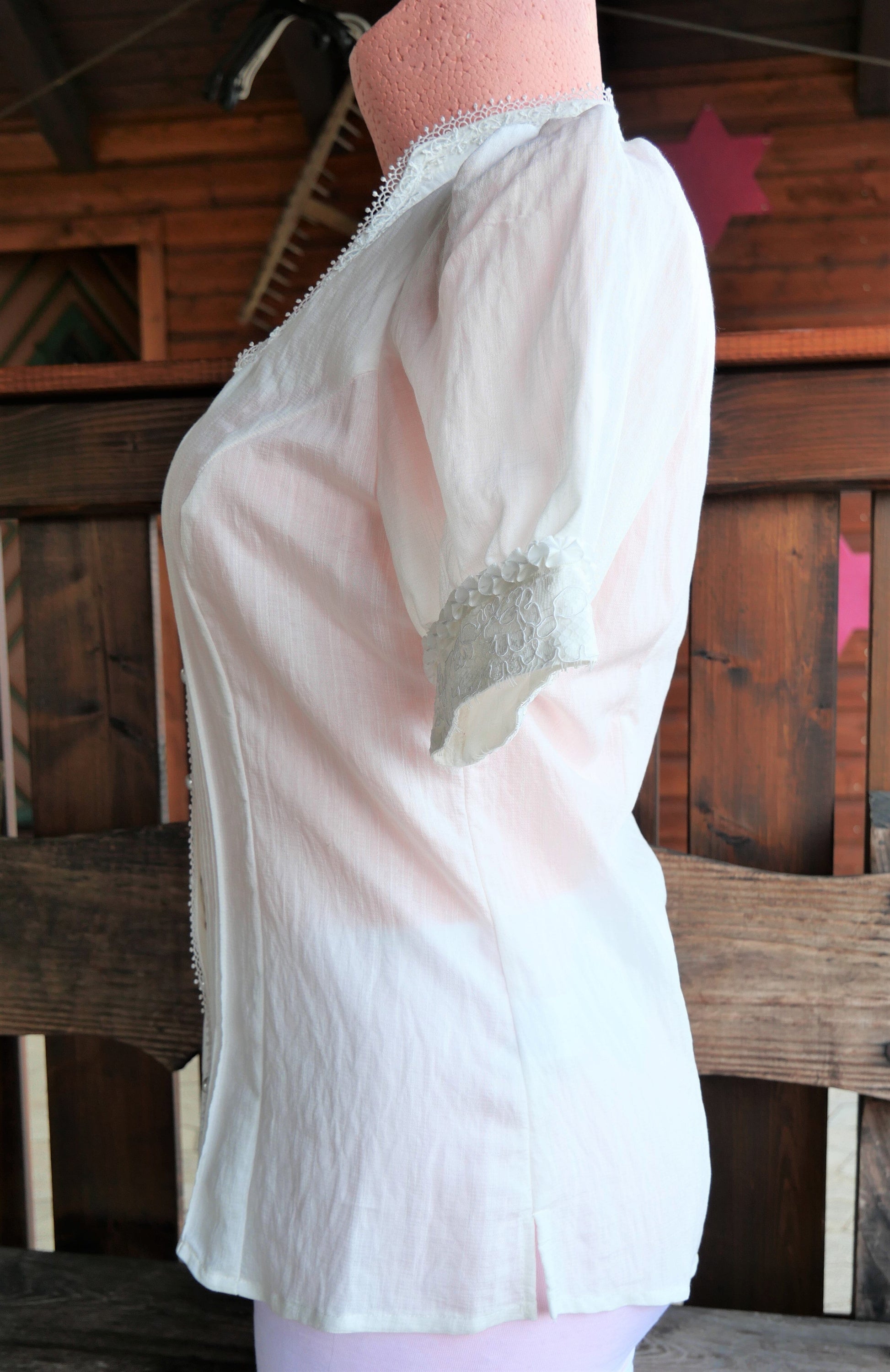 Trachtenbluse, Trachtenbluse, Krüger, Sue, ecru Bluse Krüger