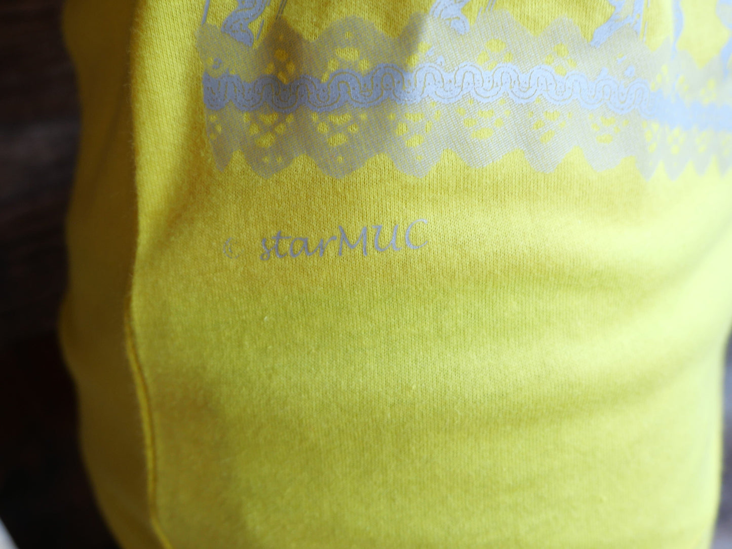 Trachtenshirt, gelb, Mieder Aufdruck, Print Shirt StarMUC
