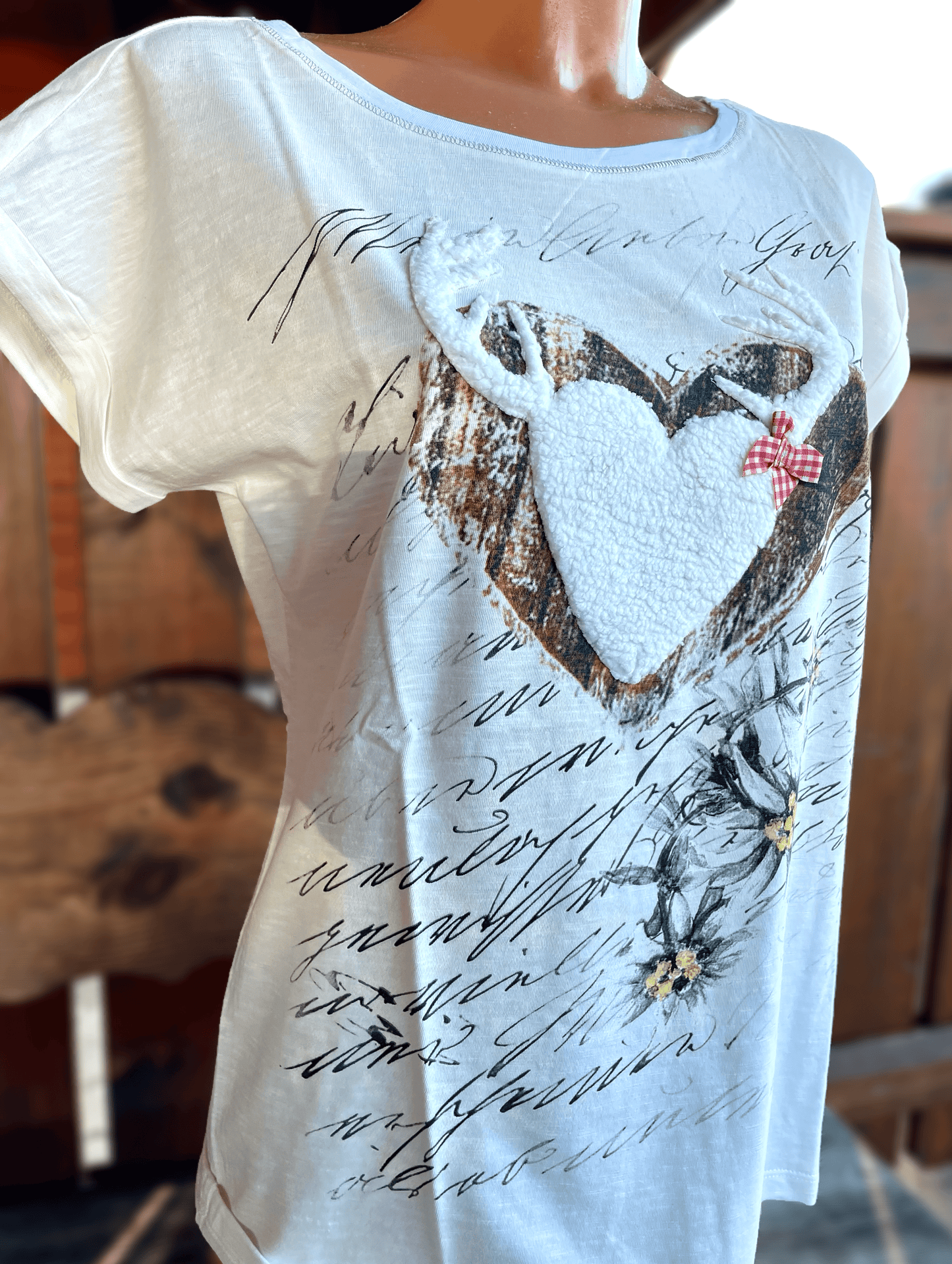 Trachtenshirt, HangOwear, Anabel, weiß, Hirsch Shirt HangOwear