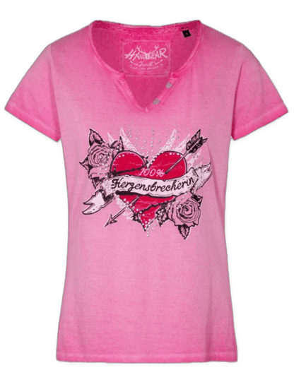Trachtenshirt, HangOwear, Anni, rot, pink, Herz Shirt HangOwear 