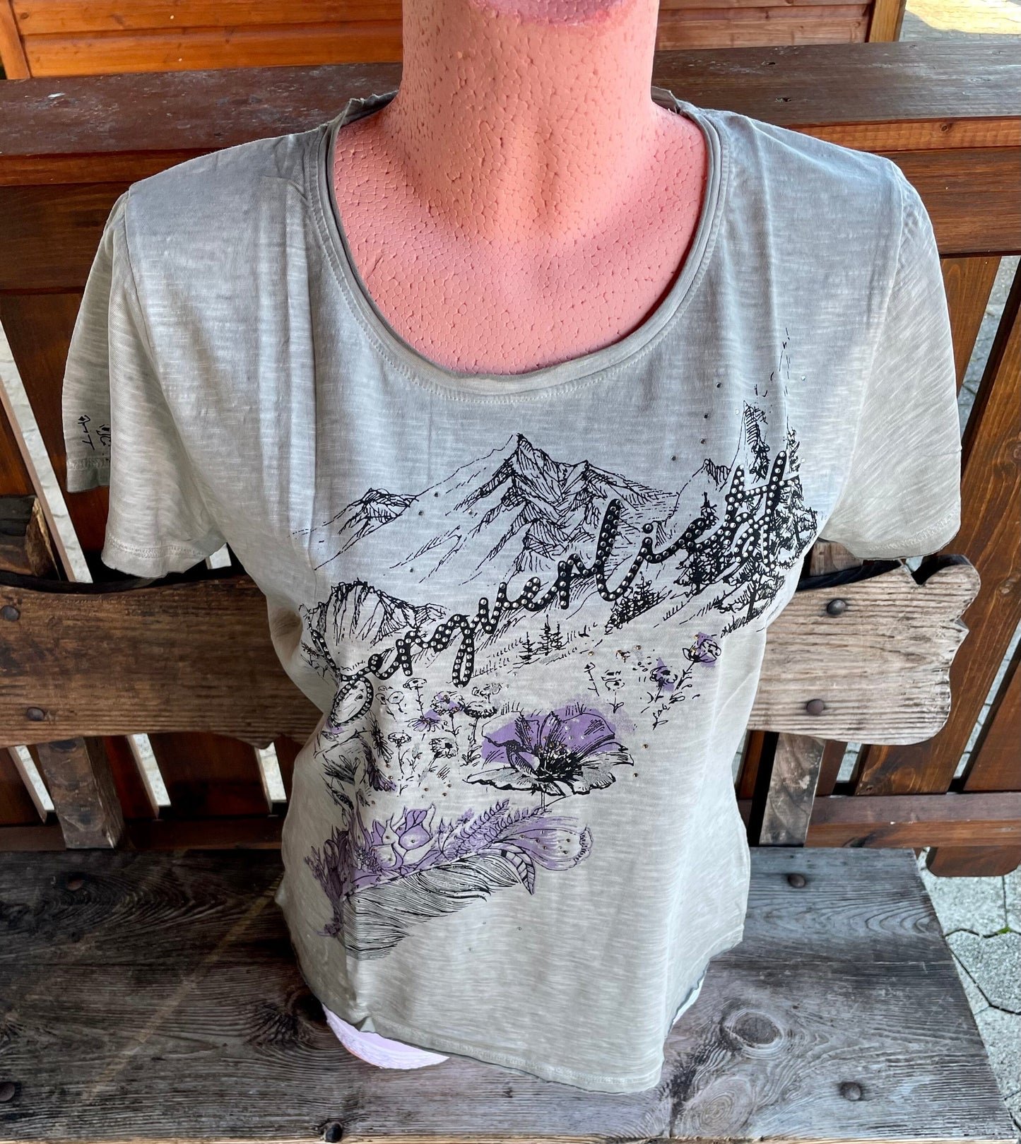 Trachtenshirt, HangOwear, Jill, Bergverliebt grau Shirts & Tops HangOwear