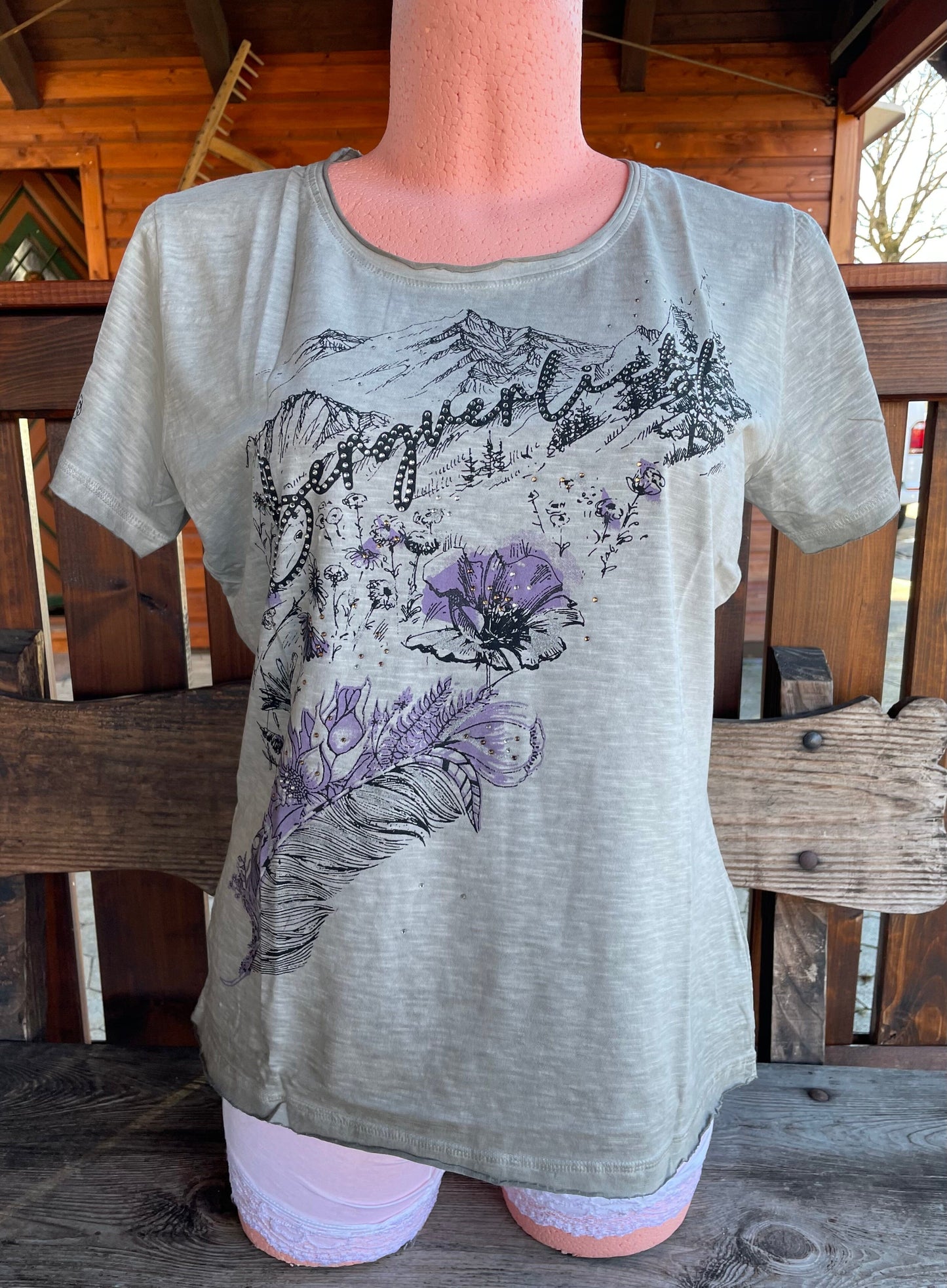 Trachtenshirt, HangOwear, Jill, Bergverliebt grau Shirts & Tops HangOwear