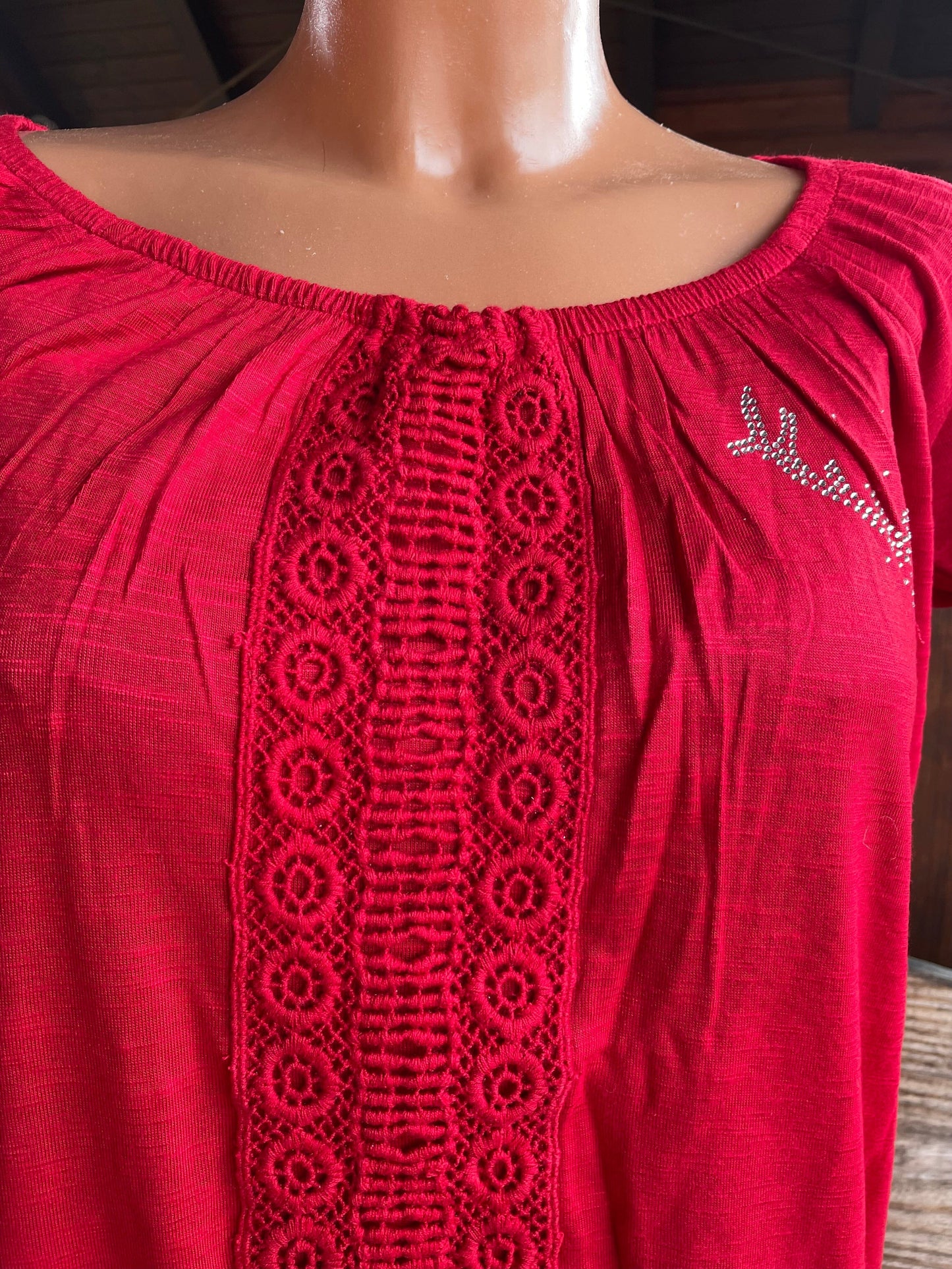 Trachtenshirt, HangOwear, Johanna, rot, Carmen Shirt HangOwear
