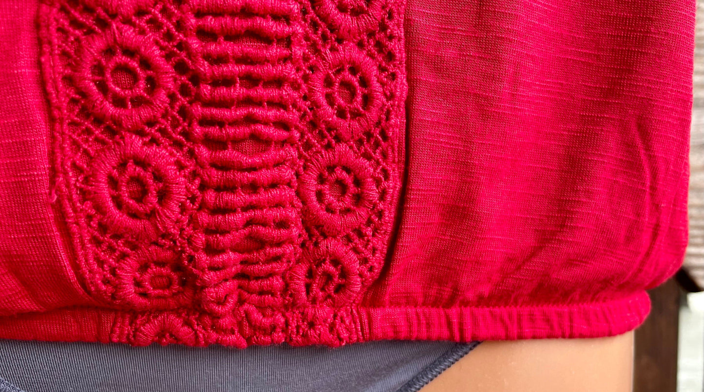 Trachtenshirt, HangOwear, Johanna, rot, Carmen Shirt HangOwear