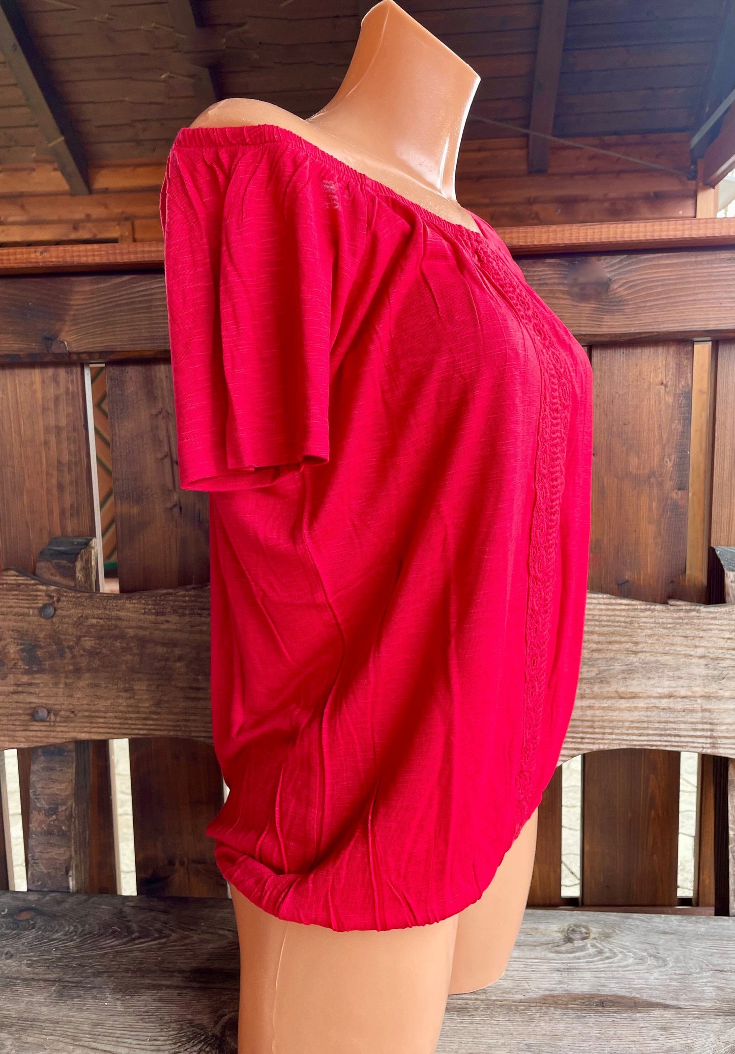 Trachtenshirt, HangOwear, Johanna, rot, Carmen Shirt HangOwear