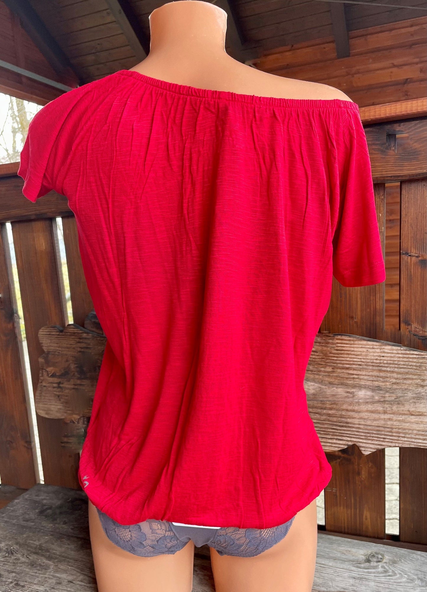 Trachtenshirt, HangOwear, Johanna, rot, Carmen Shirt HangOwear