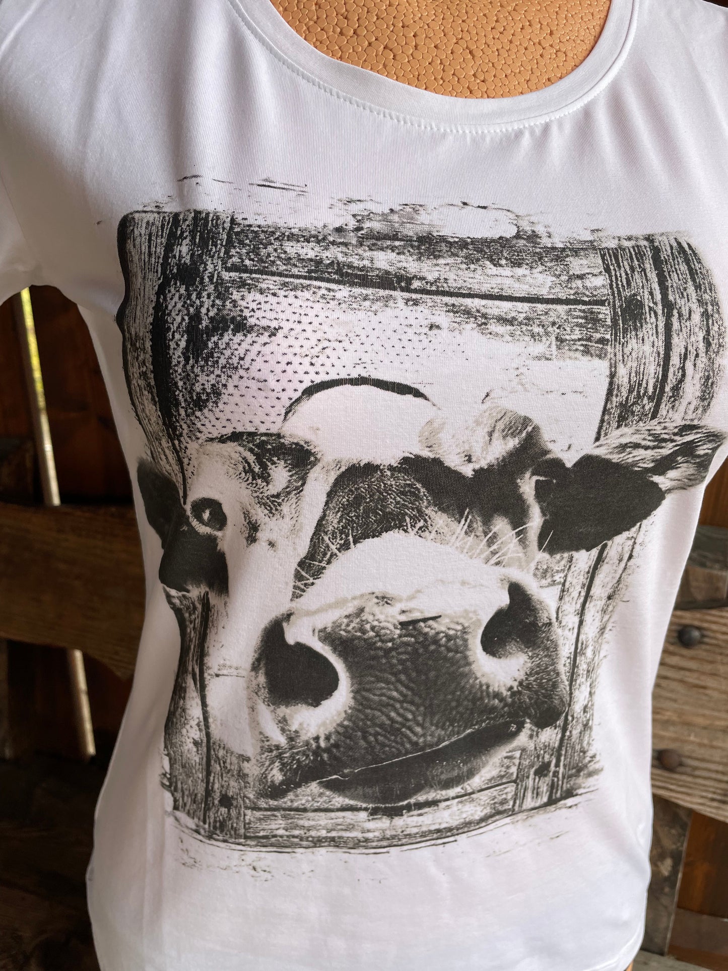 Trachtenshirt, HangOwear, Xavira, weiß, Kuh Shirt HangOwear