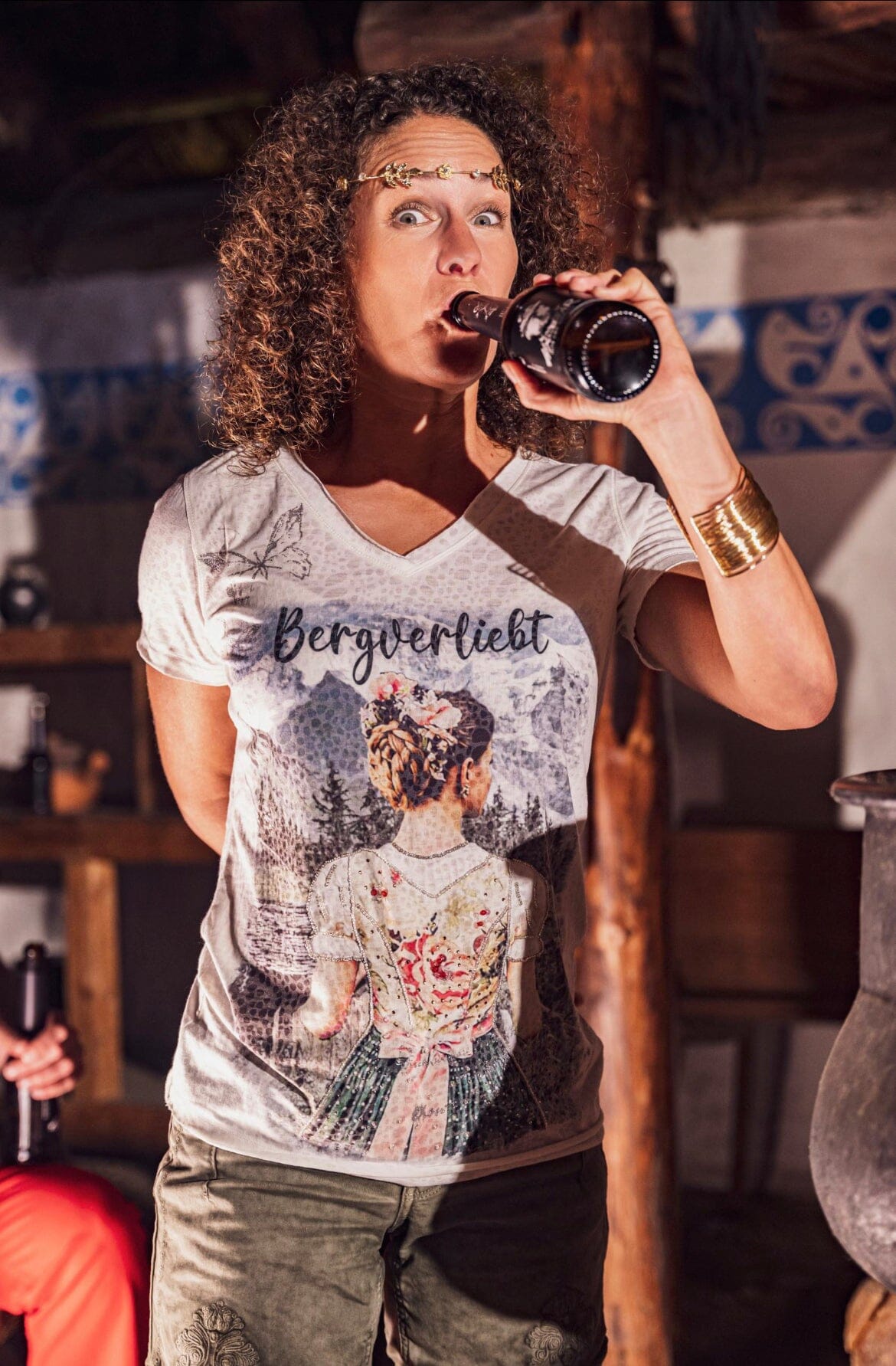 Trachtenshirt, HangOwear, Yolanda, offwhite, Bergverliebt Shirt HangOwear