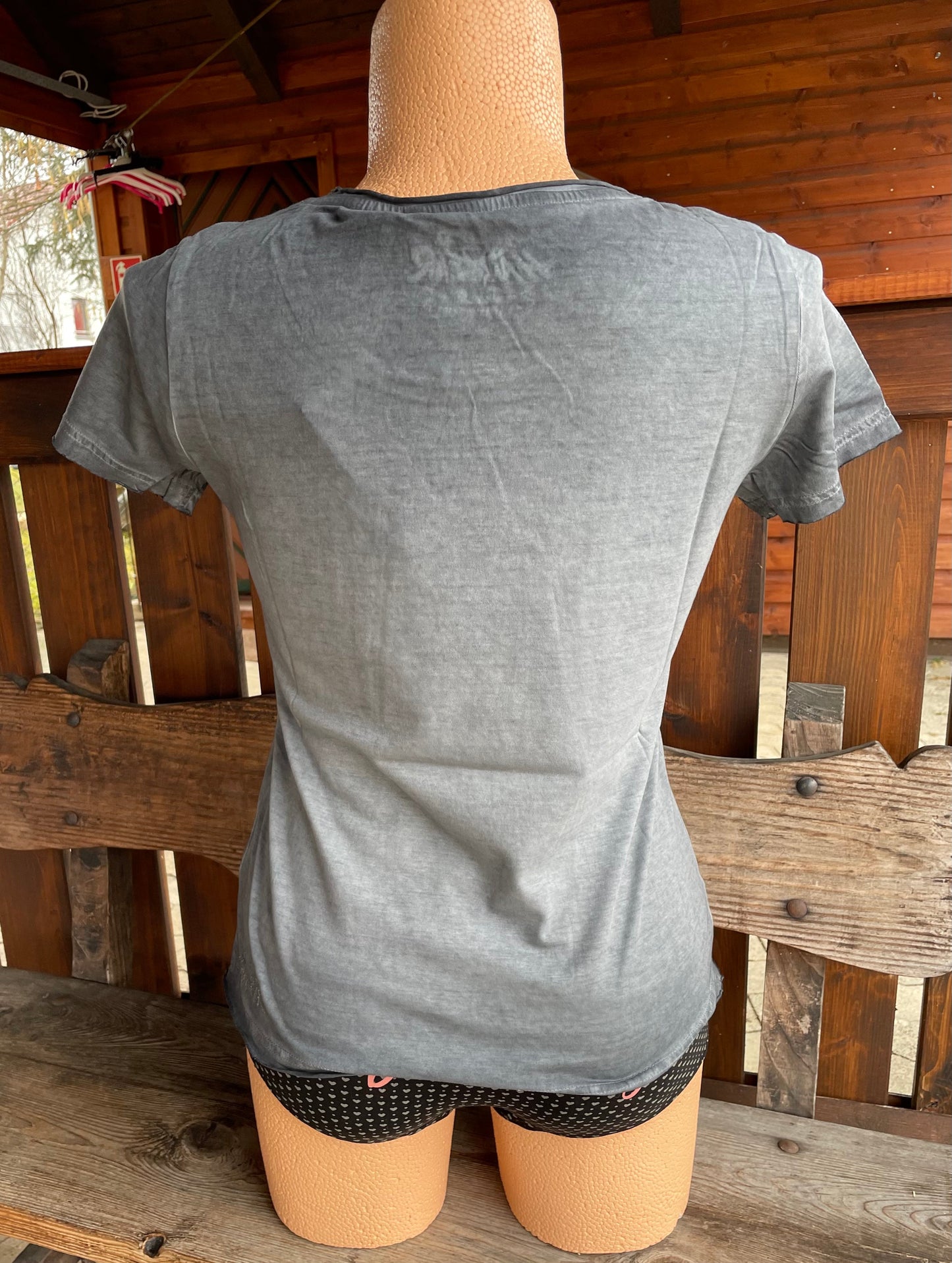 Trachtenshirt, HangOwear, Yusra, grau, Hirsch Shirt HangOwear