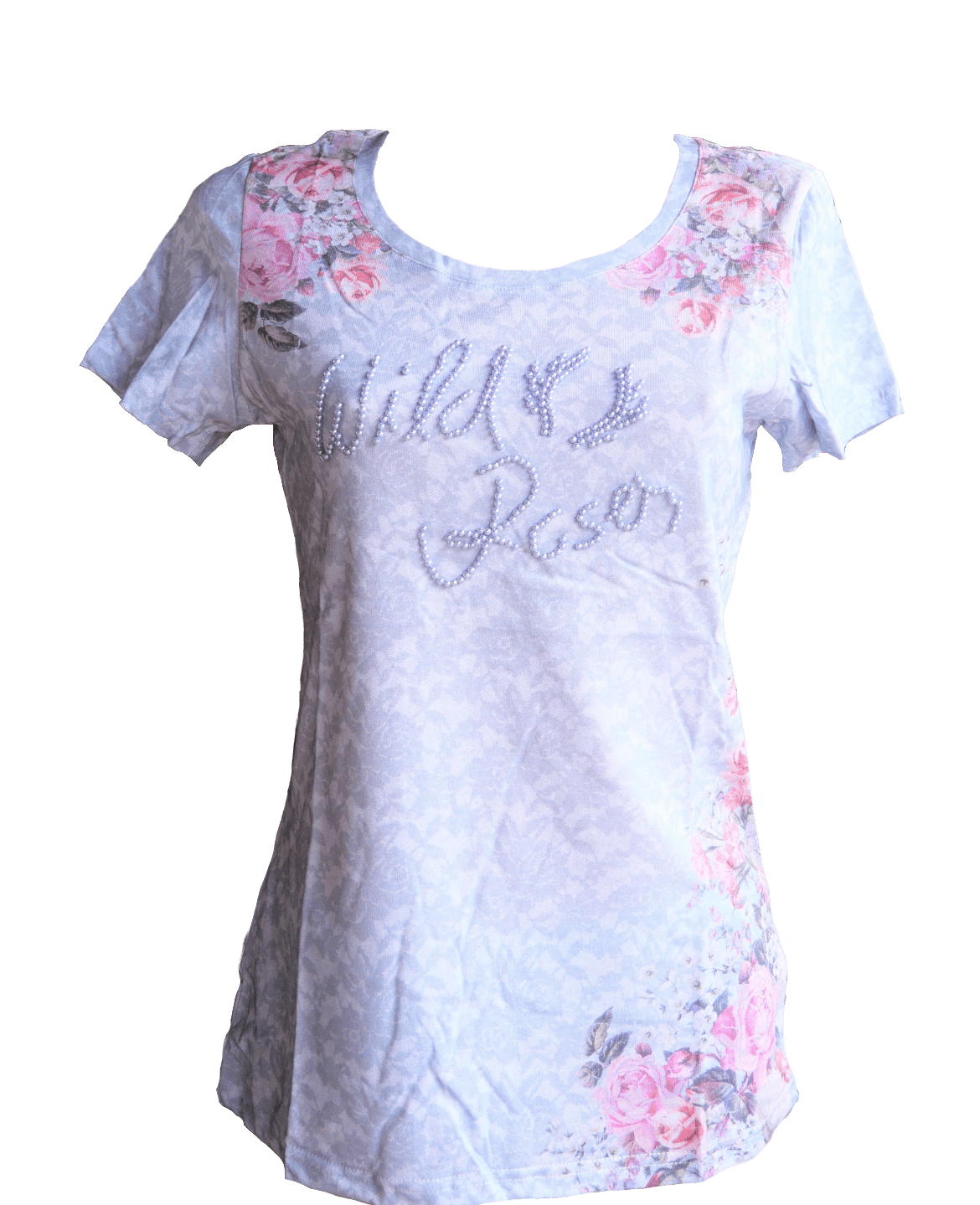 Trachtenshirt, Krüger Madl, grau, silber Wild Roses Shirt Krüger