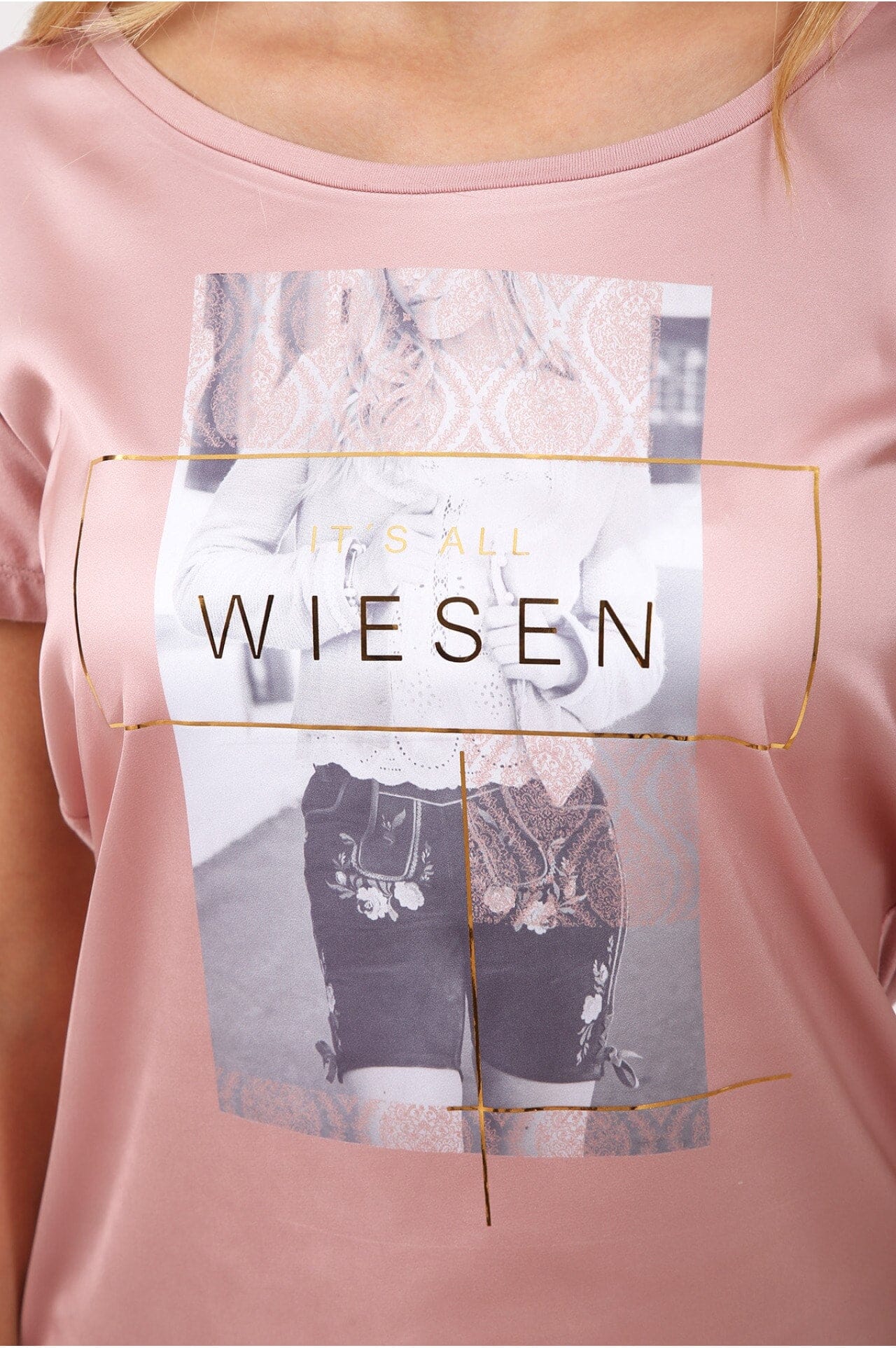 Trachtenshirt, Krüger Madl, Rosé, It's all Wiesen Shirt Krüger