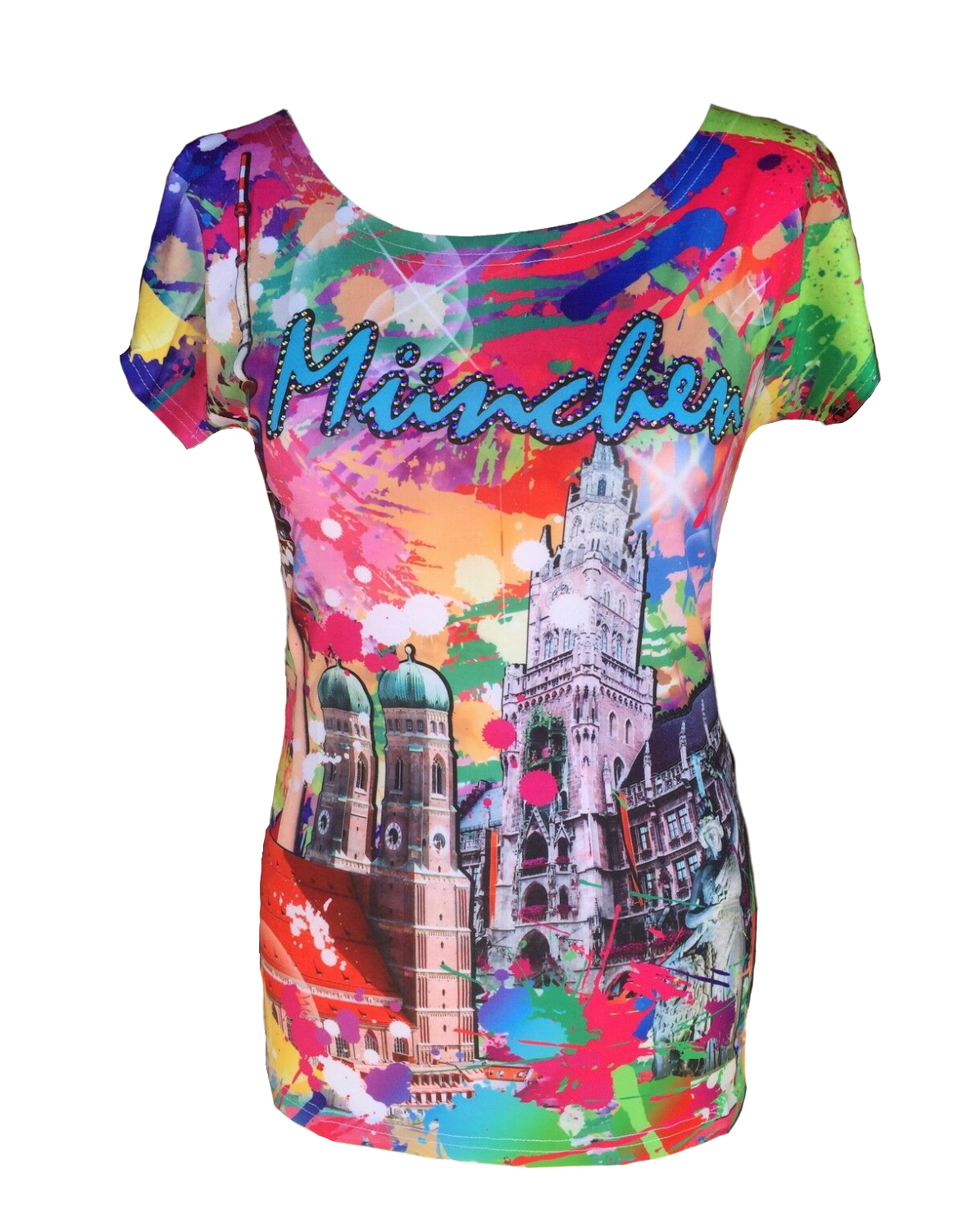 Trachtenshirt, München, bunt, Shirt, Stadt Shirt Luna Tex