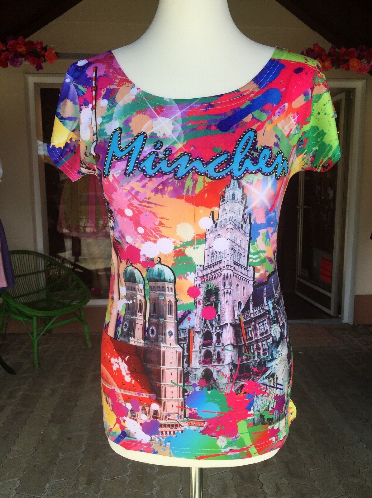 Trachtenshirt, München, bunt, Shirt, Stadt Shirt Luna Tex