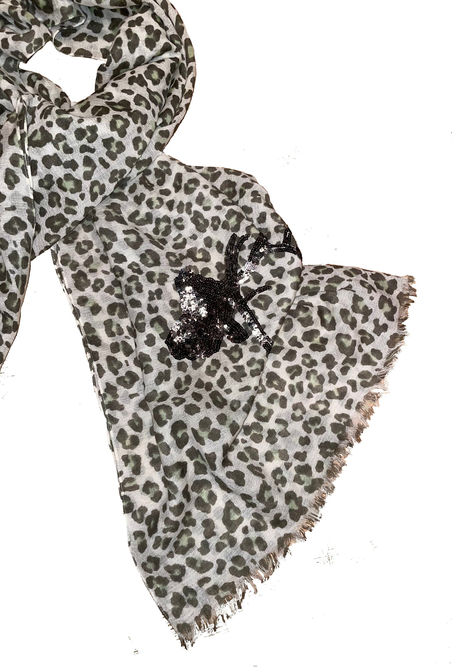 Tuch, Schal, CuteStuff, Leopard Hirsch, grau/grün Schal CuteStuff