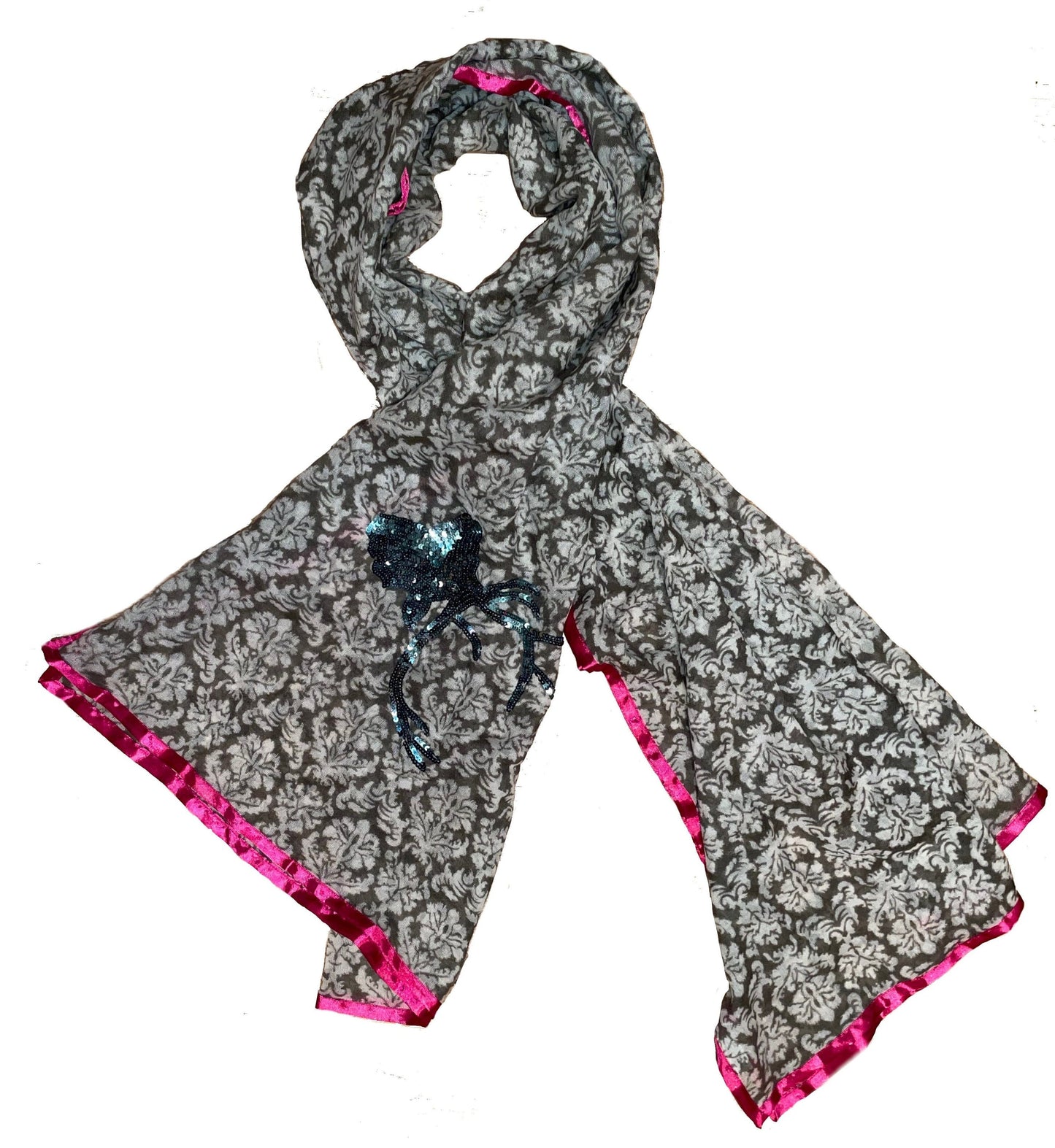 Tuch, Schal, CuteStuff, Ornament, grau/grün, pink Schal CuteStuff
