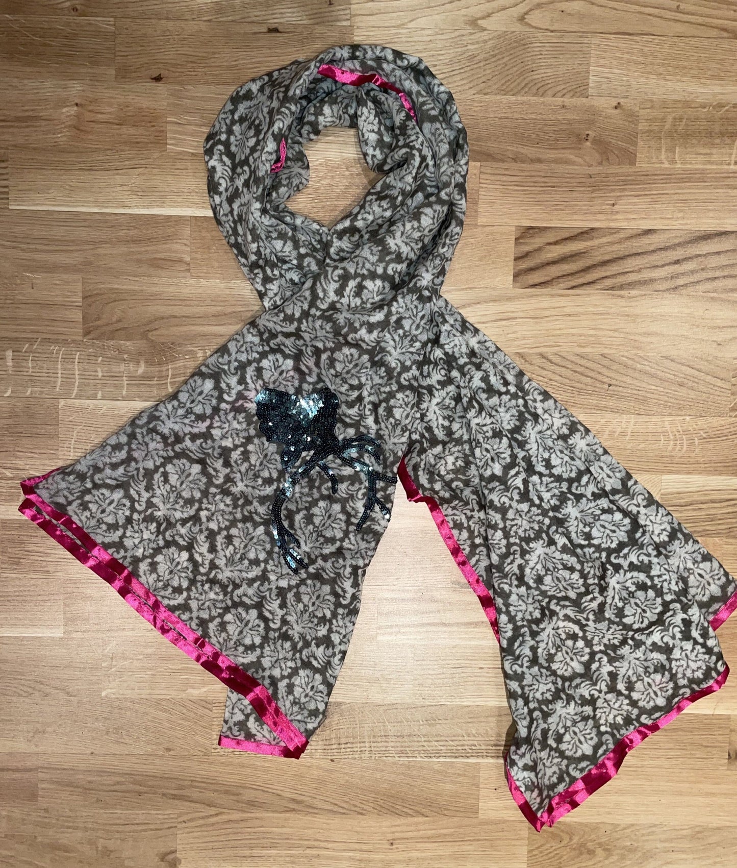Tuch, Schal, CuteStuff, Ornament, grau/grün, pink Schal CuteStuff