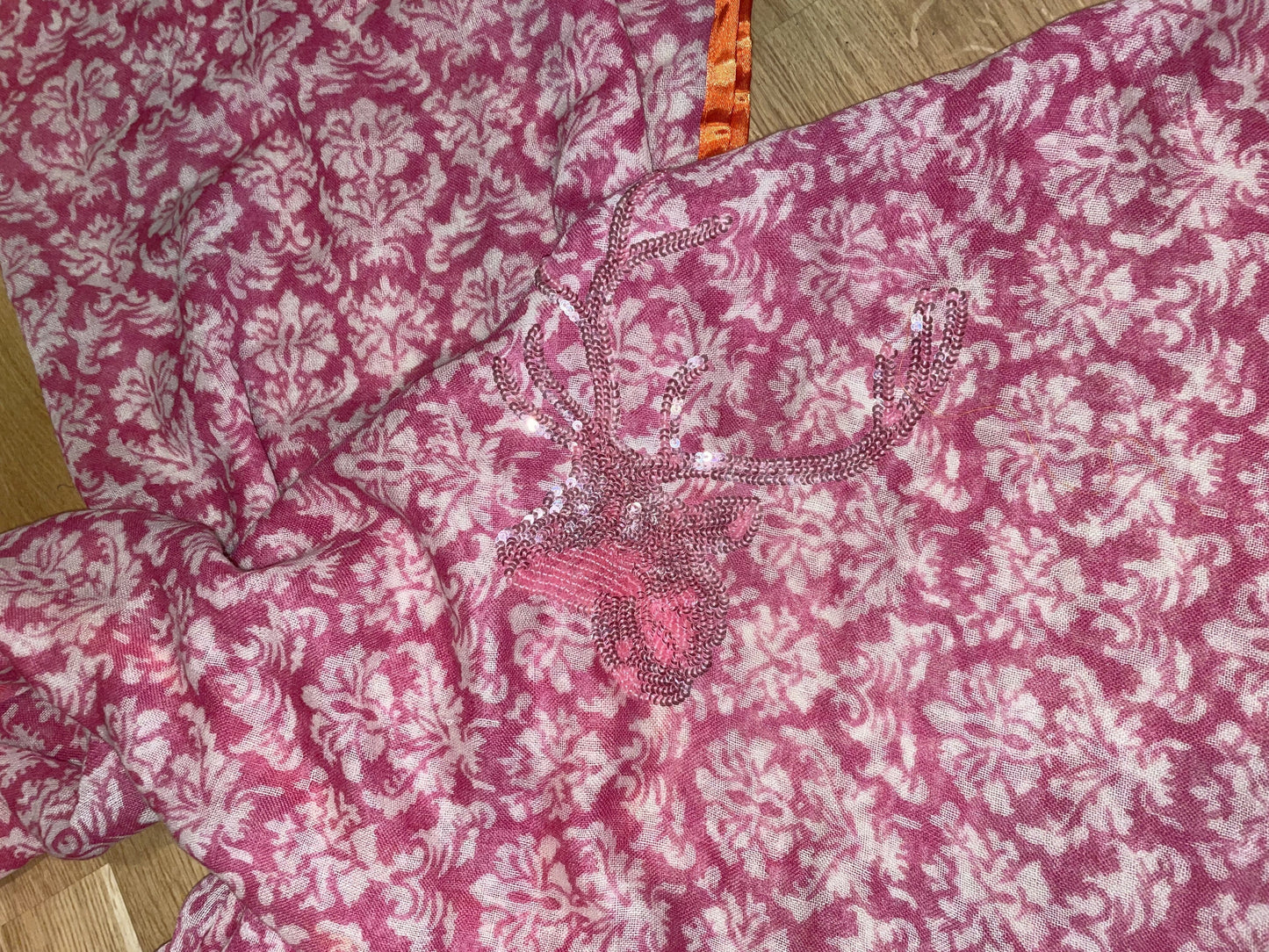 Tuch, Schal, CuteStuff, Ornament, orange pink, Hirsch Schal CuteStuff